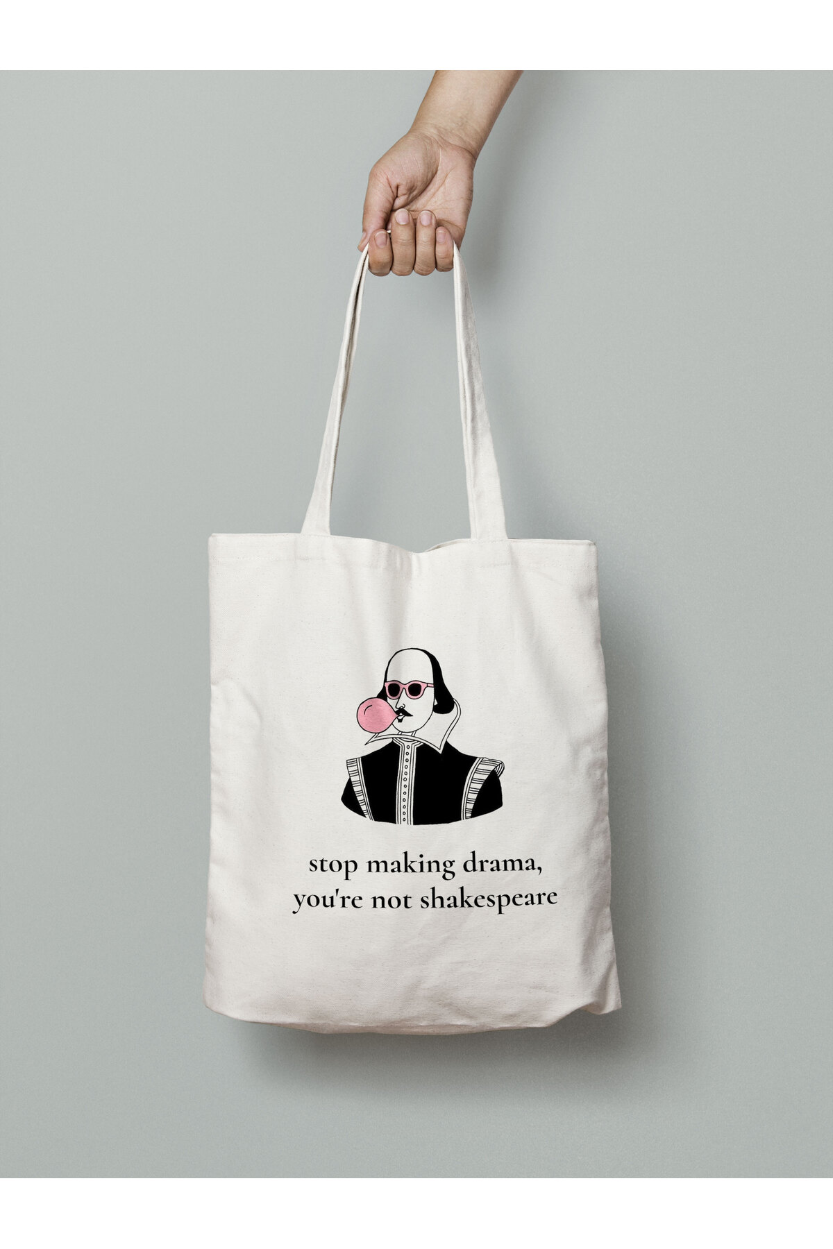 Stop Making Drama - Shakespeare Bez Çanta 35x40 cm - Tote Bag- Anime Baskılı Çanta