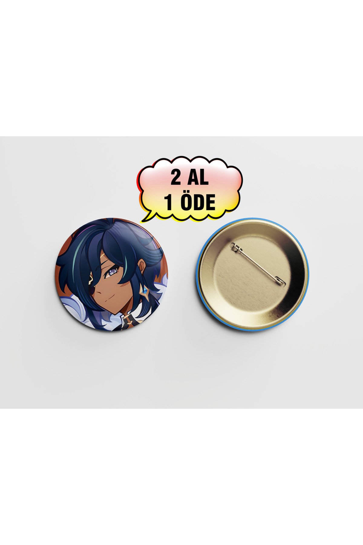 Genshin Kaeya 1 adet 44mm Arkası İğneli Buton Rozet - Anime