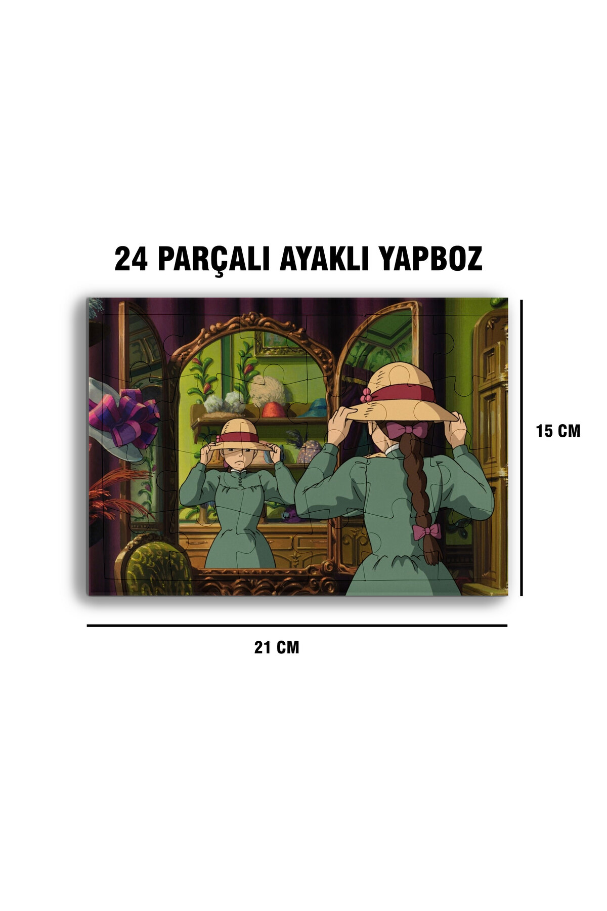 Ghibli Yürüyen Şato Sophie Çerçeve Puzzle - A5 - 24 parçalı ayaklı yapboz