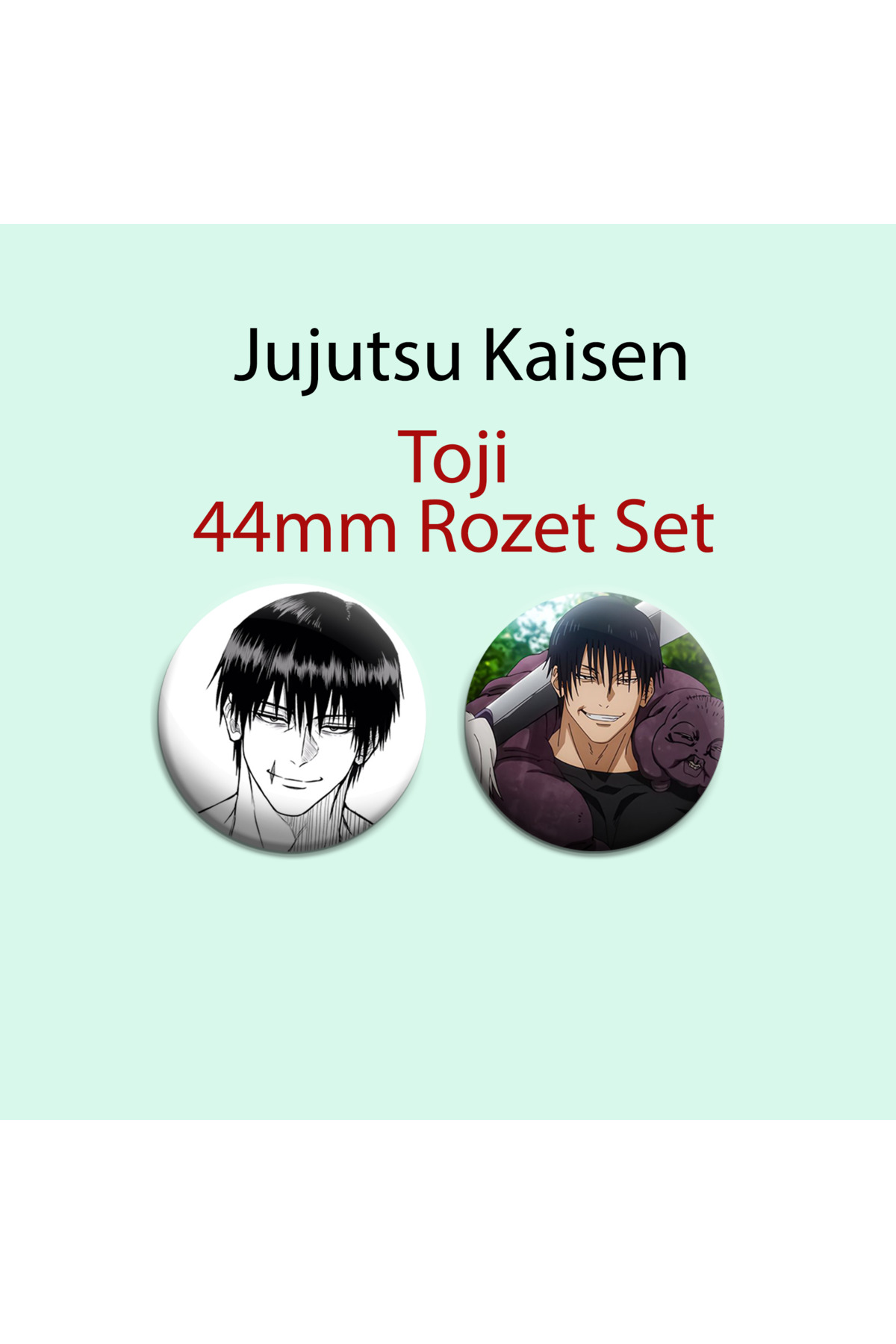 Jujutsu Kaisen Toji 2 adet 44mm Buton Rozet - 44mm Buton Rozet