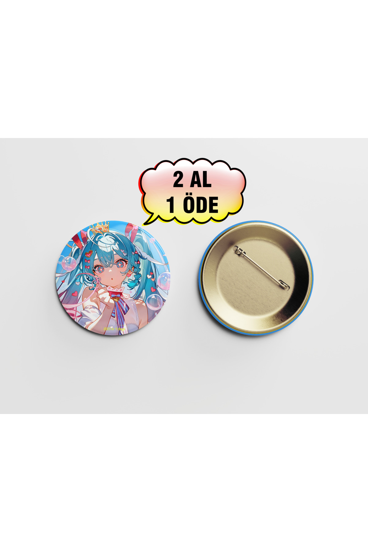 Hatsune Miku 1 adet 44mm buton rozet- Anime rozet