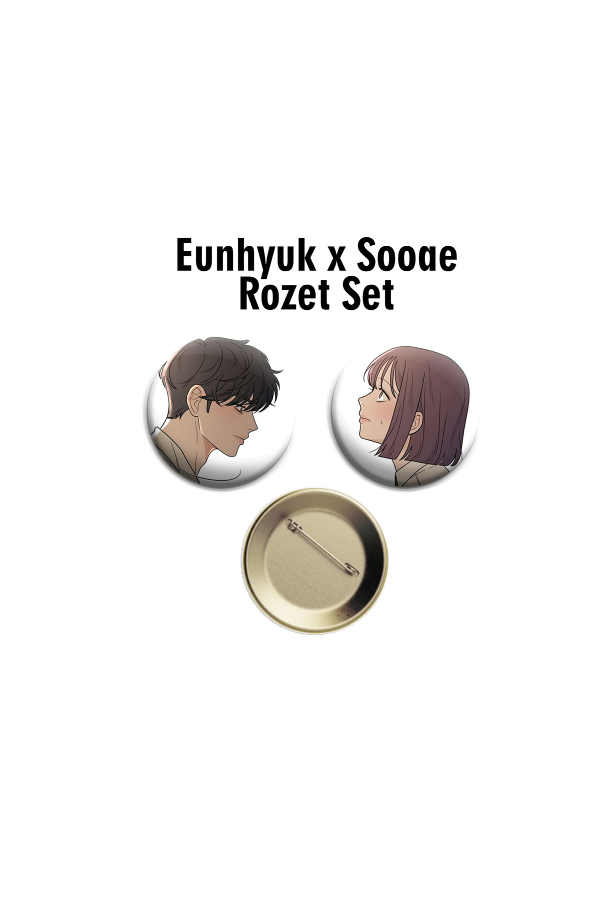 Pure Love Operation Eunhyeok X Su-ae Shim 2 adet Rozet Seti 44MM - İğneli Buton Rozet