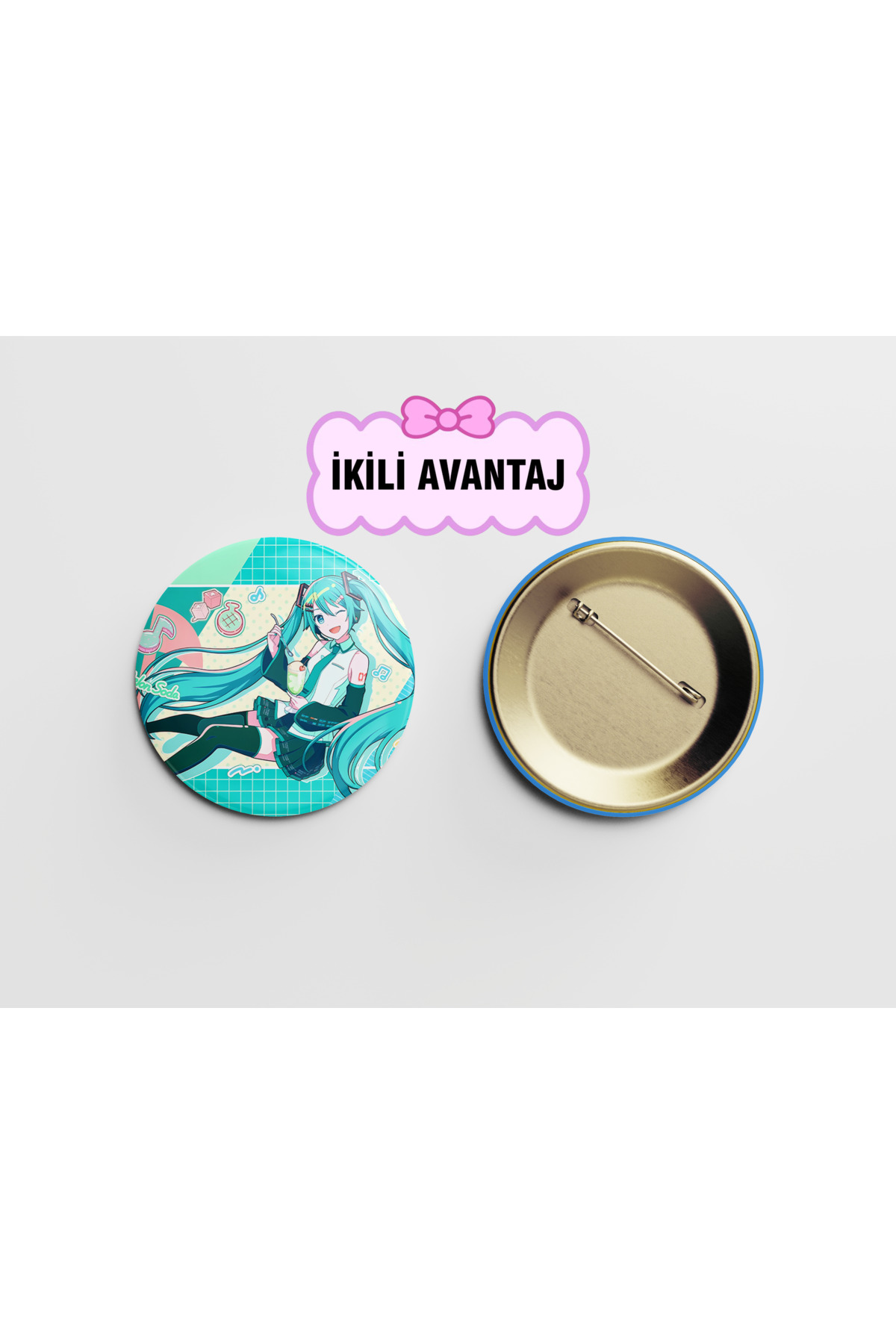 Project Sekai Hatsune Miku 1 adet Rozet - 44mm İğneli Metal Rozet