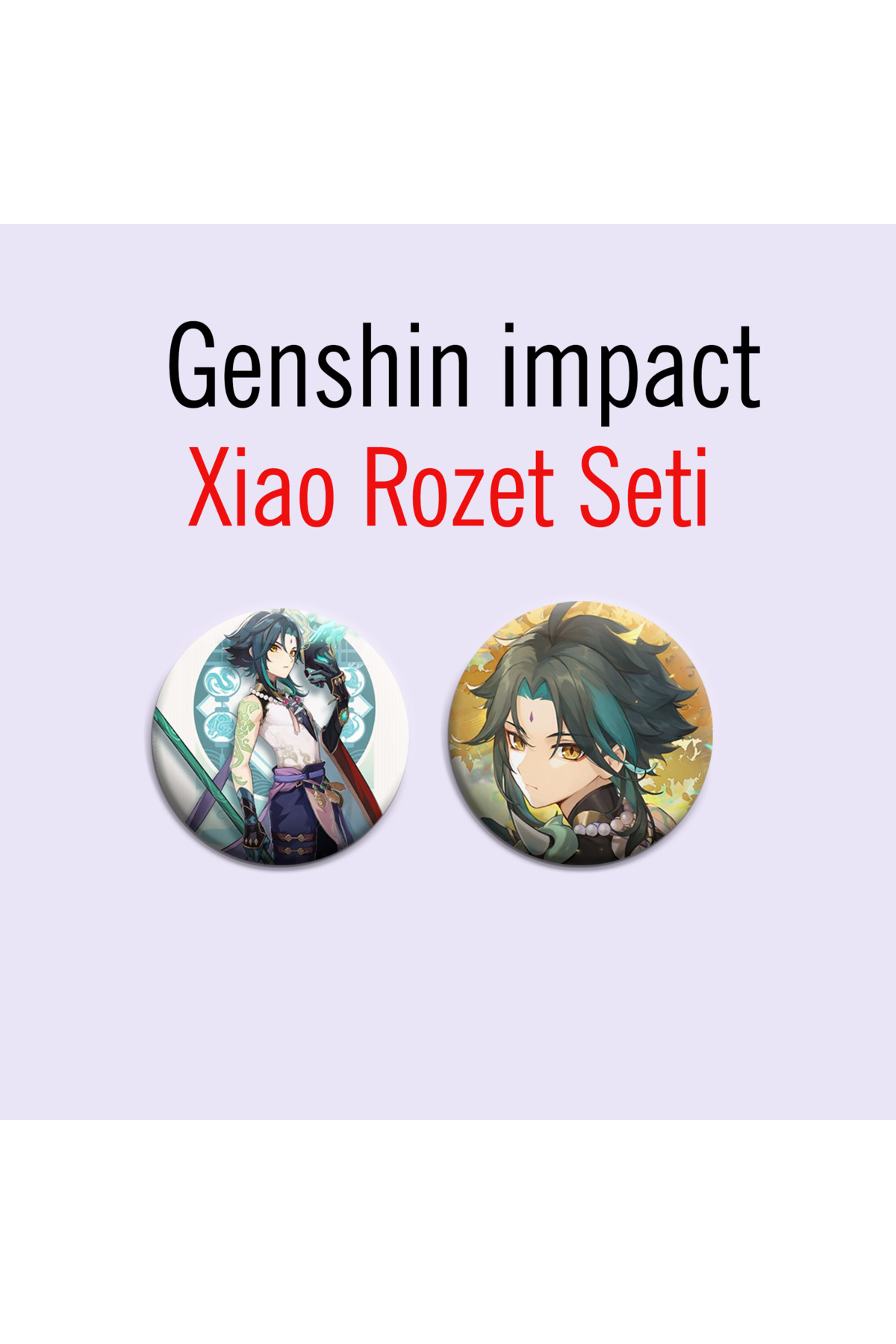 Genshin impact Xiao 2li Çanta Süsü Rozet-İğneli Buton Rozet Seti