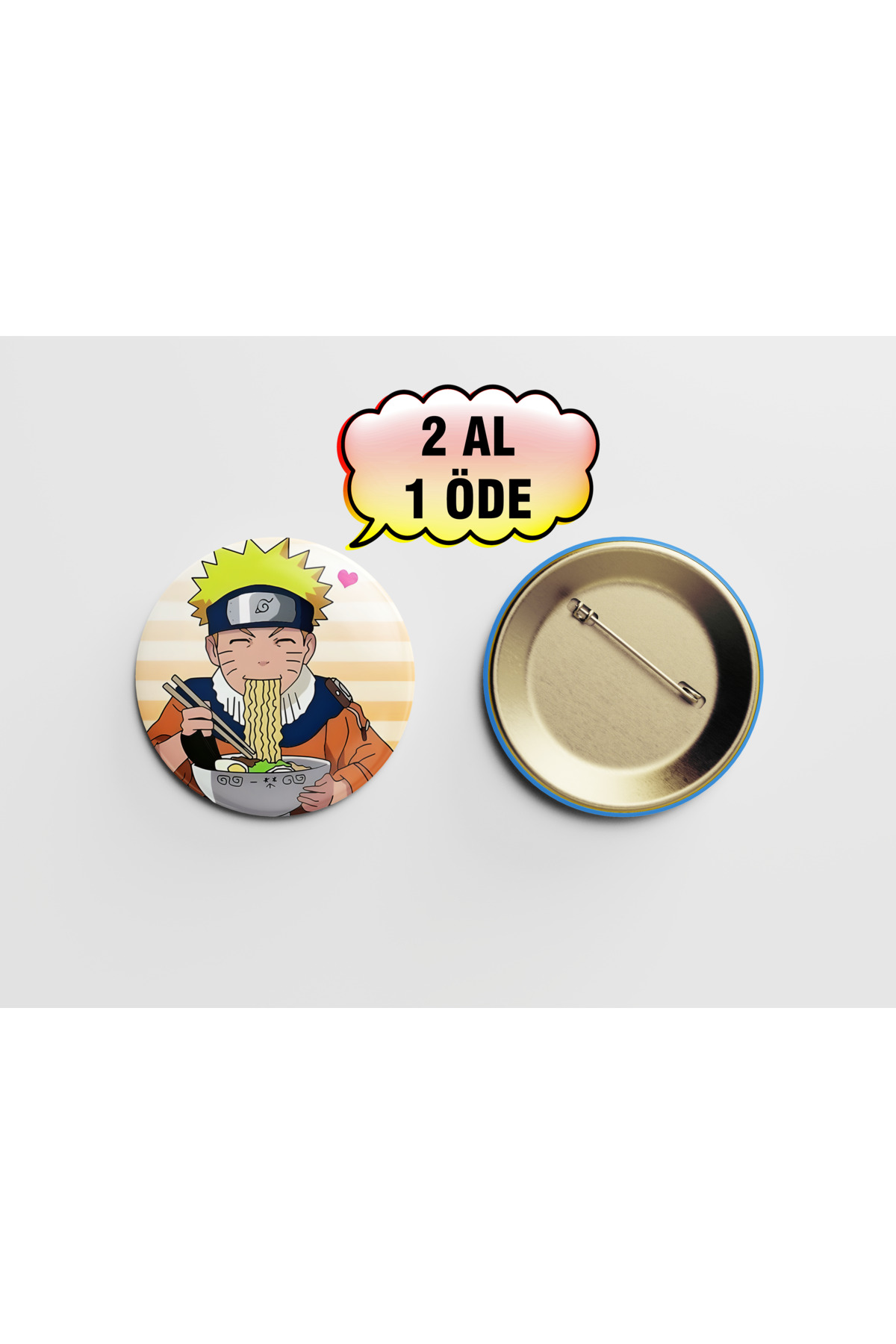 Uzumaki Naruto Ramen 1 Adet 44mm Arkası Iğneli Buton Rozet - Anime