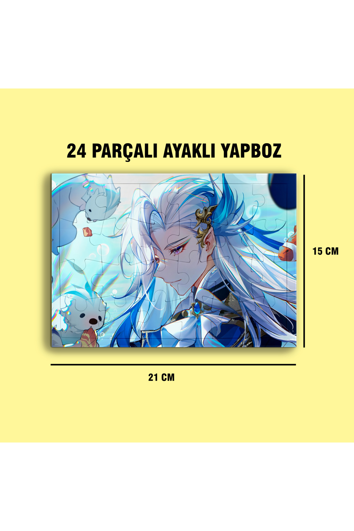 Genshin Neuvilette Puzzle Çerçeve - A5 - 24 parçalı ayaklı yapboz