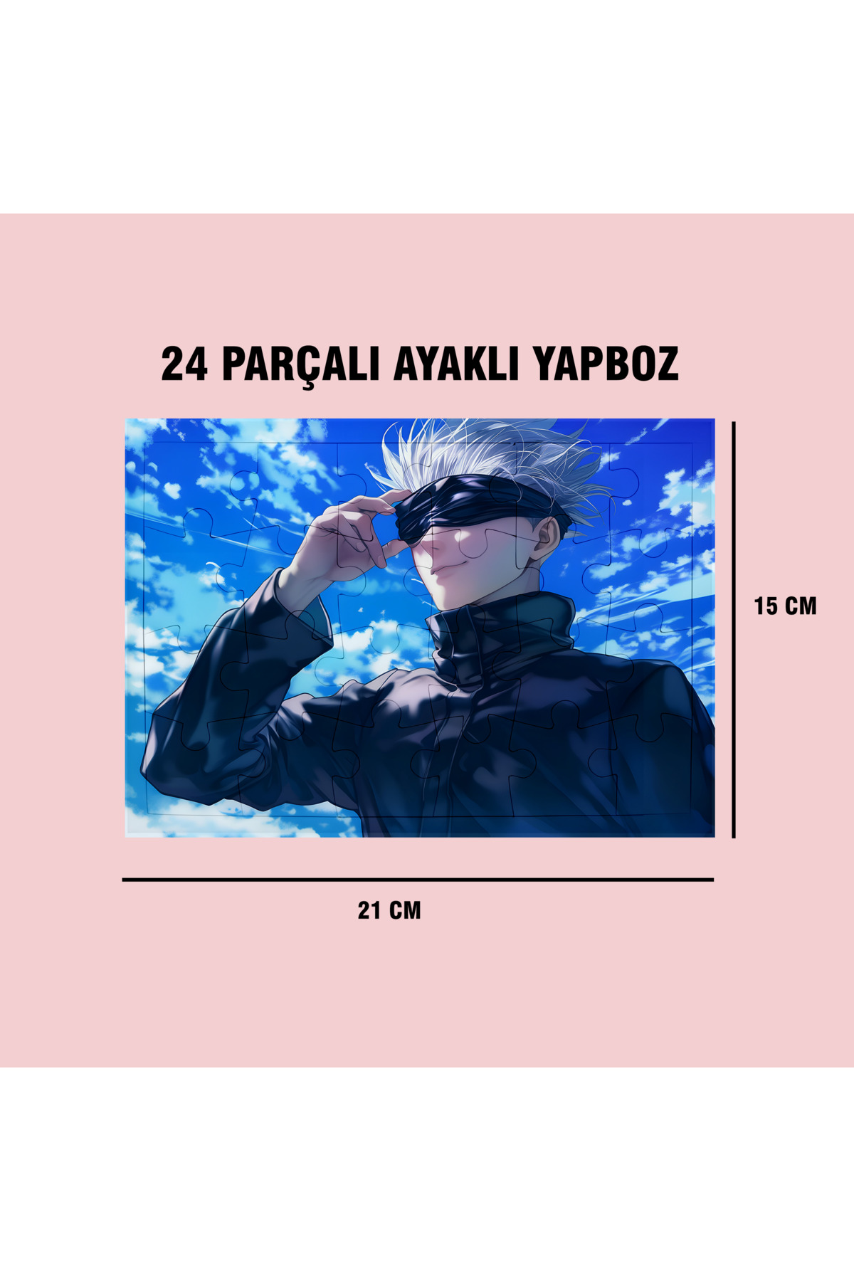 Jujutsu Kaisen Gojo Satoru Ayaklı Puzzle Yapboz Çerçeve - A5 Boyutunda - Anime