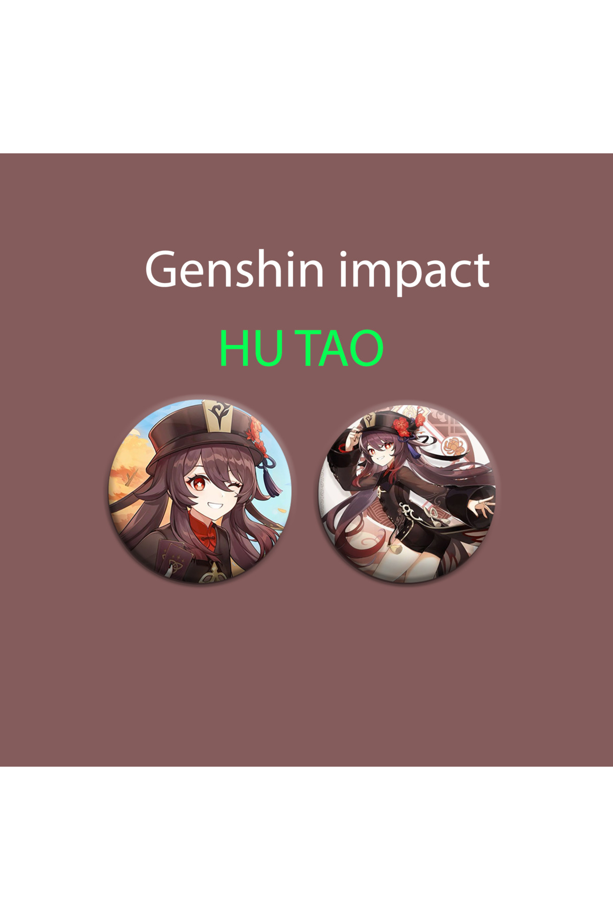 Genshin impact Hu Tao 2li Çanta Süsü Rozet-İğneli Buton Rozet Seti