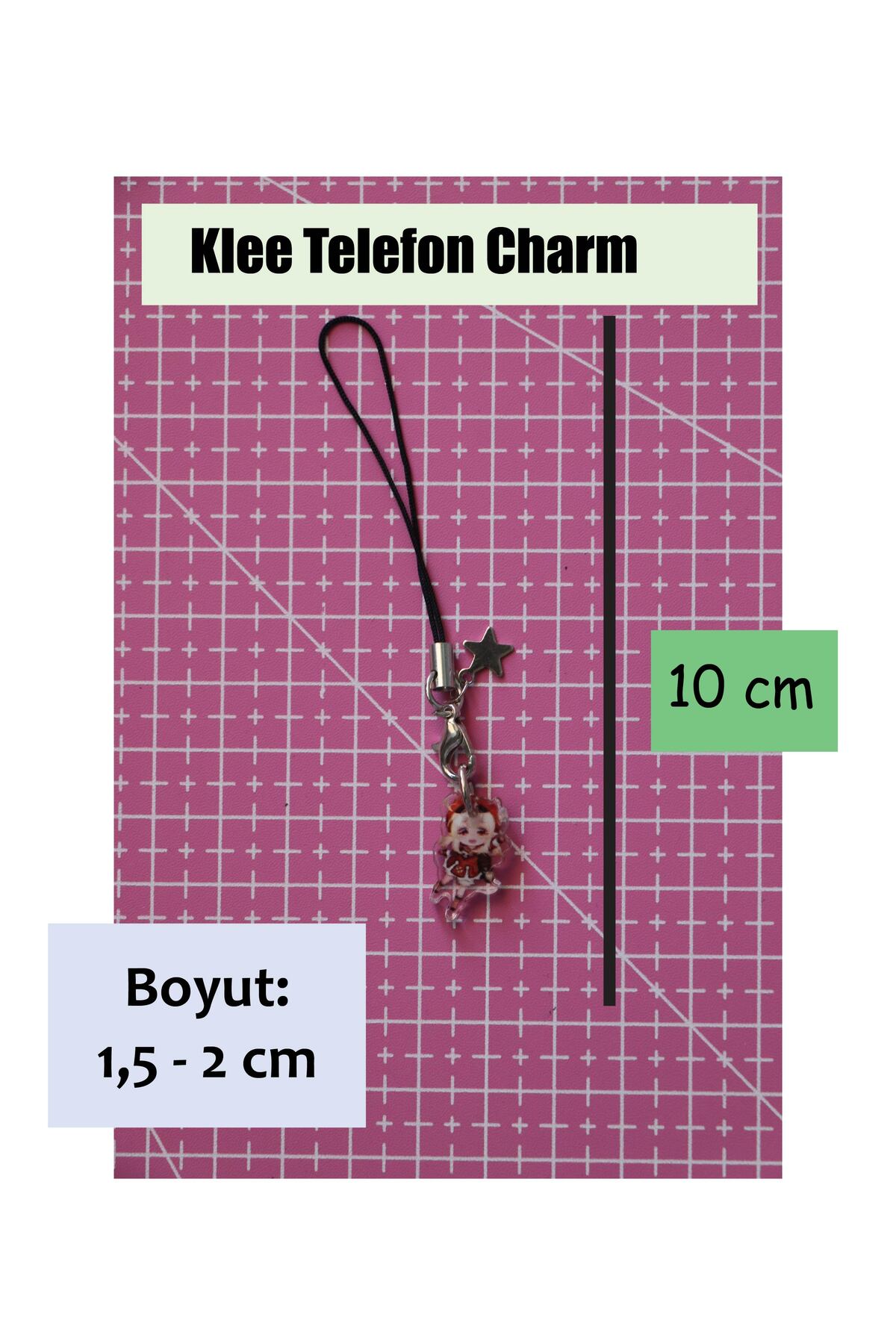 Genshin Klee Küçük Mini Sevimli Akrilik Charm - Telefon Aksesuarı Anime