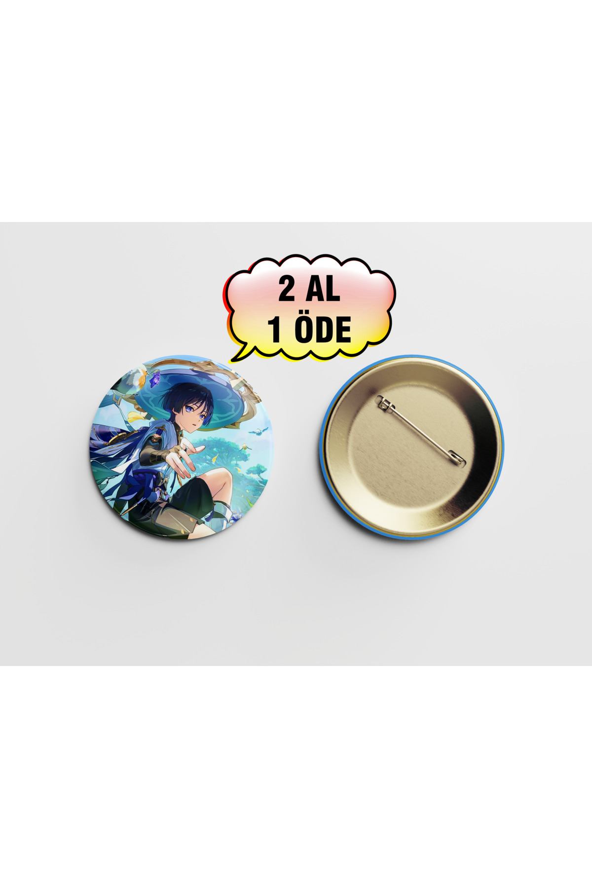 Genshin Scaramouche 1 Adet 44mm Buton Rozet - Anime Rozet