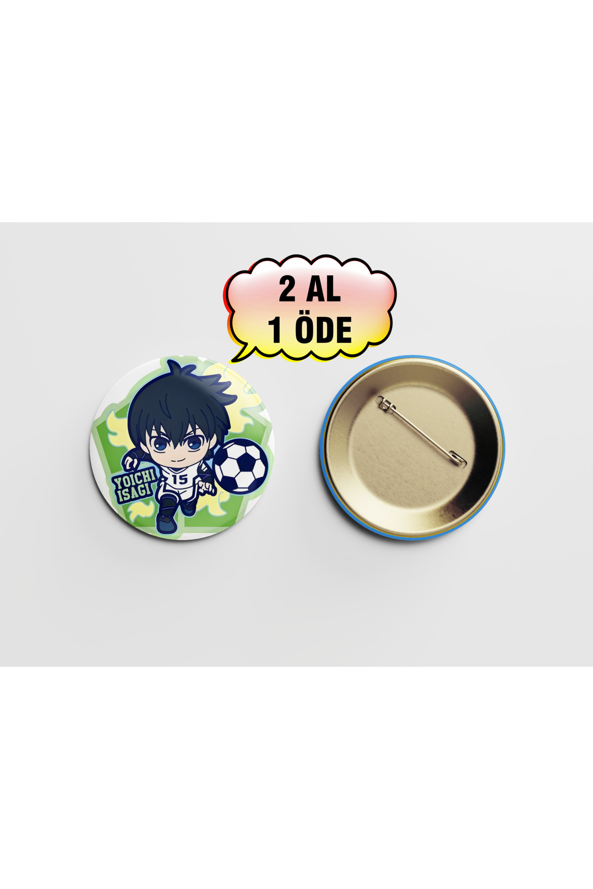 Blue Lock Yoichi Isagi 44mm İğneli Buton Rozet- Anime ROZET Çanta Aksesuarı