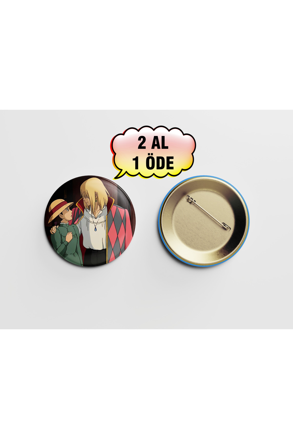 Studio Ghibli Howl'un yürüyen şatosu 1 adet 44mm buton rozet- Anime Sophie