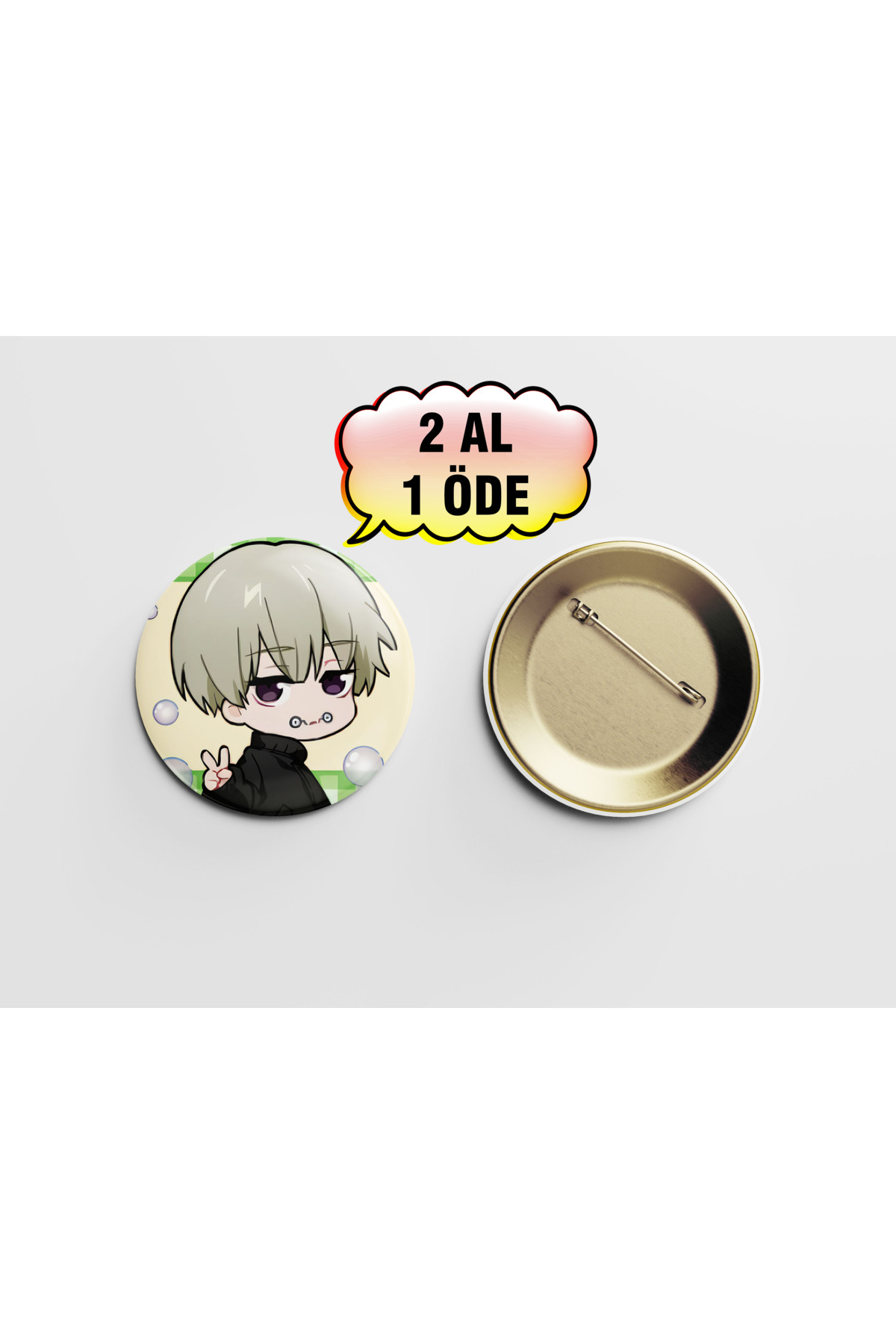 Jujutsu Kaisen Toge Inumaki Sevimli 1 adet 44mm Arkası İğneli Buton Rozet