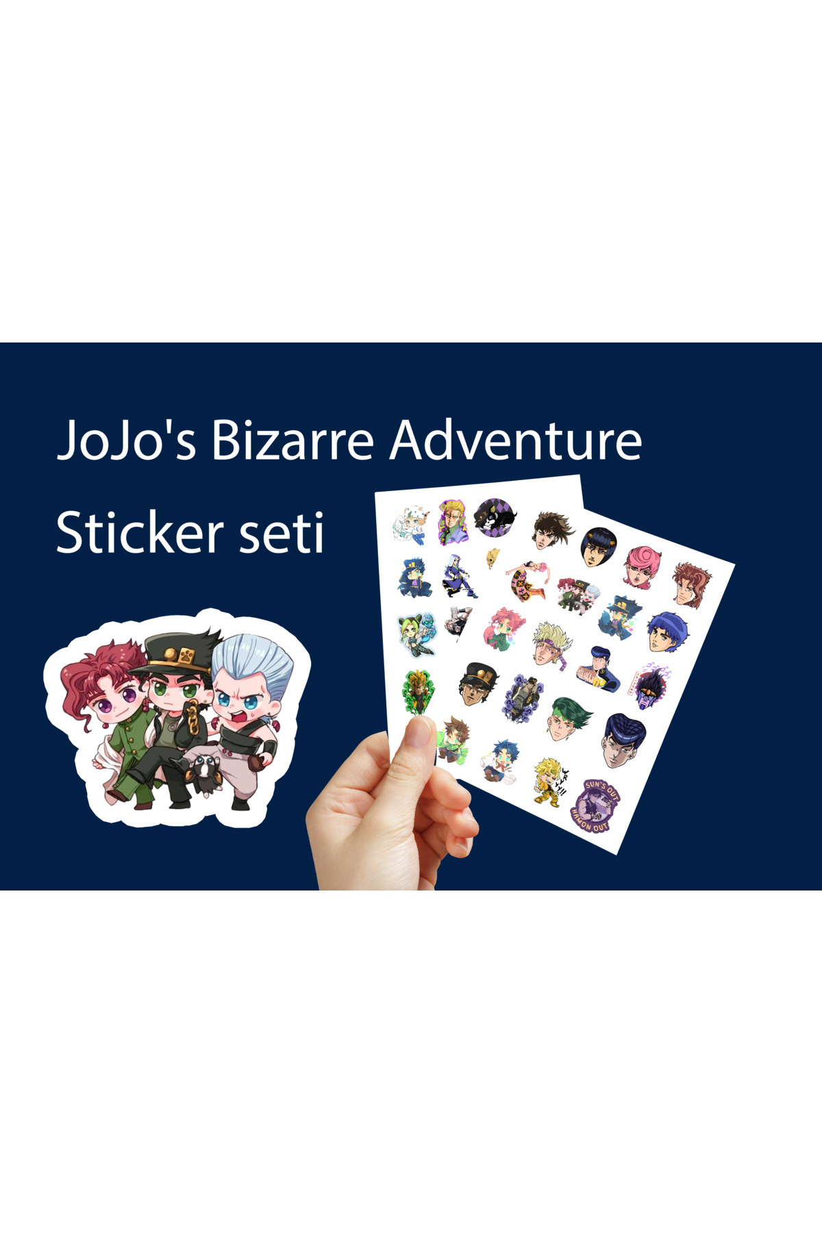 Jojo's Bizzarre Adventure Sticker Seti adet sticker 3 cm - Anime Sticker seti