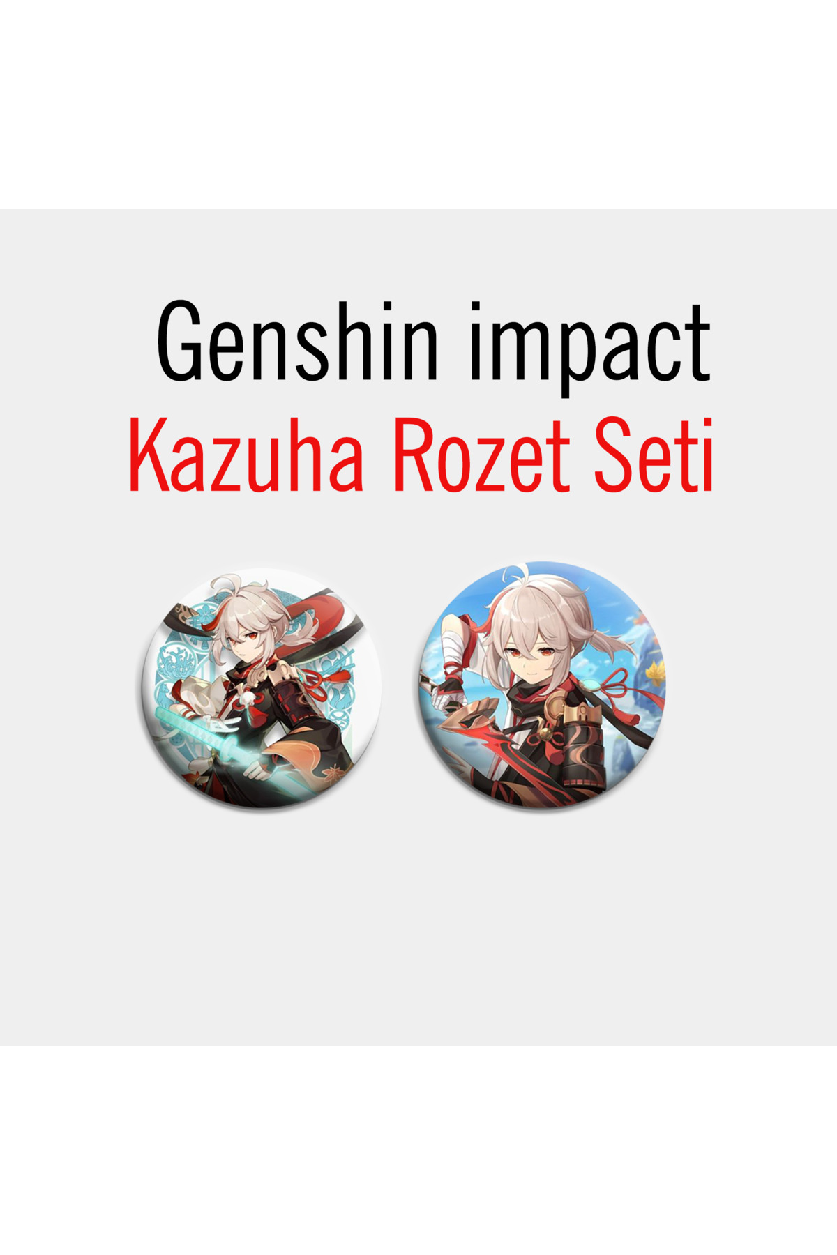 Genshin impact Kazuha 2li Çanta Süsü Rozet-İğneli Buton Rozet Seti