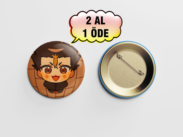 Haikyuu! Yu Nishinoya 44mm İğneli Rozet Çanta Süsü Aksesuar -anime