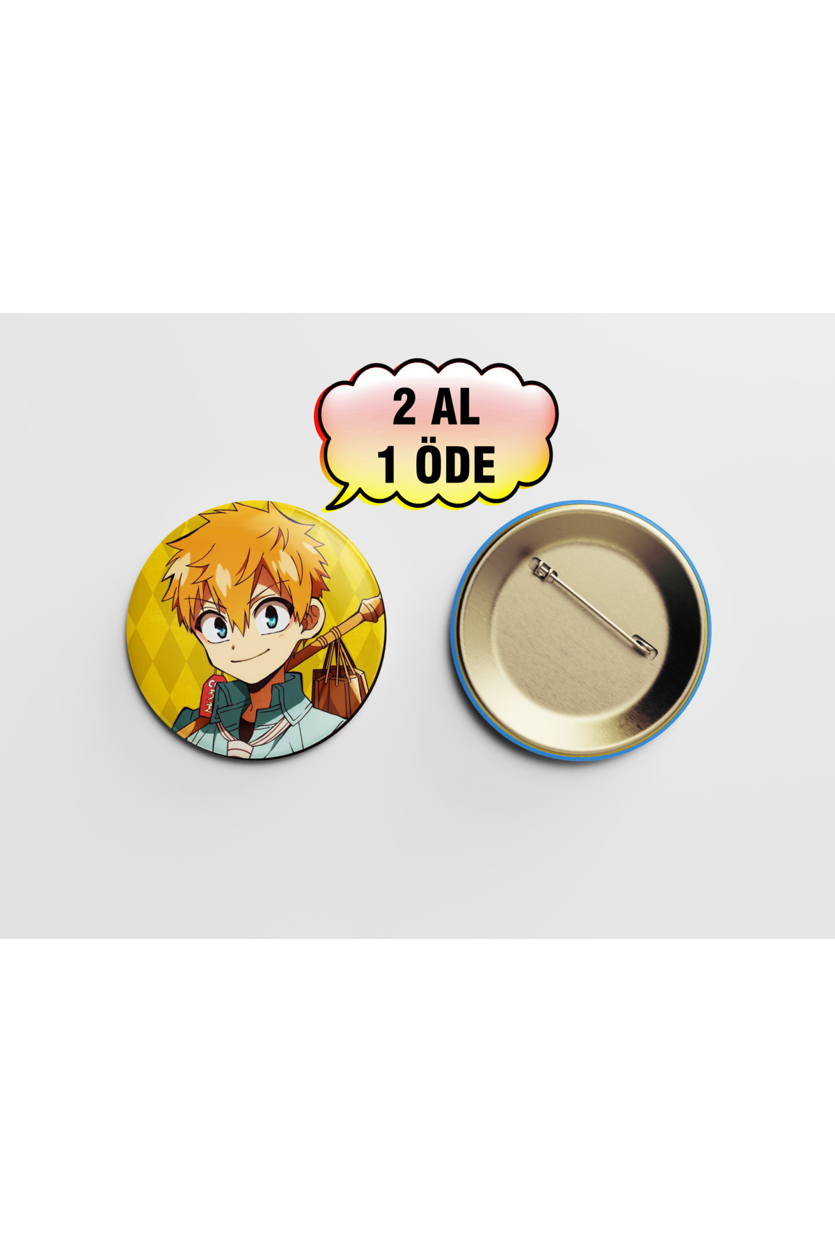 Toilet-bound Hanako-kun Kou Minamoto 1 adet 44mm Arkası İğneli Buton Rozet