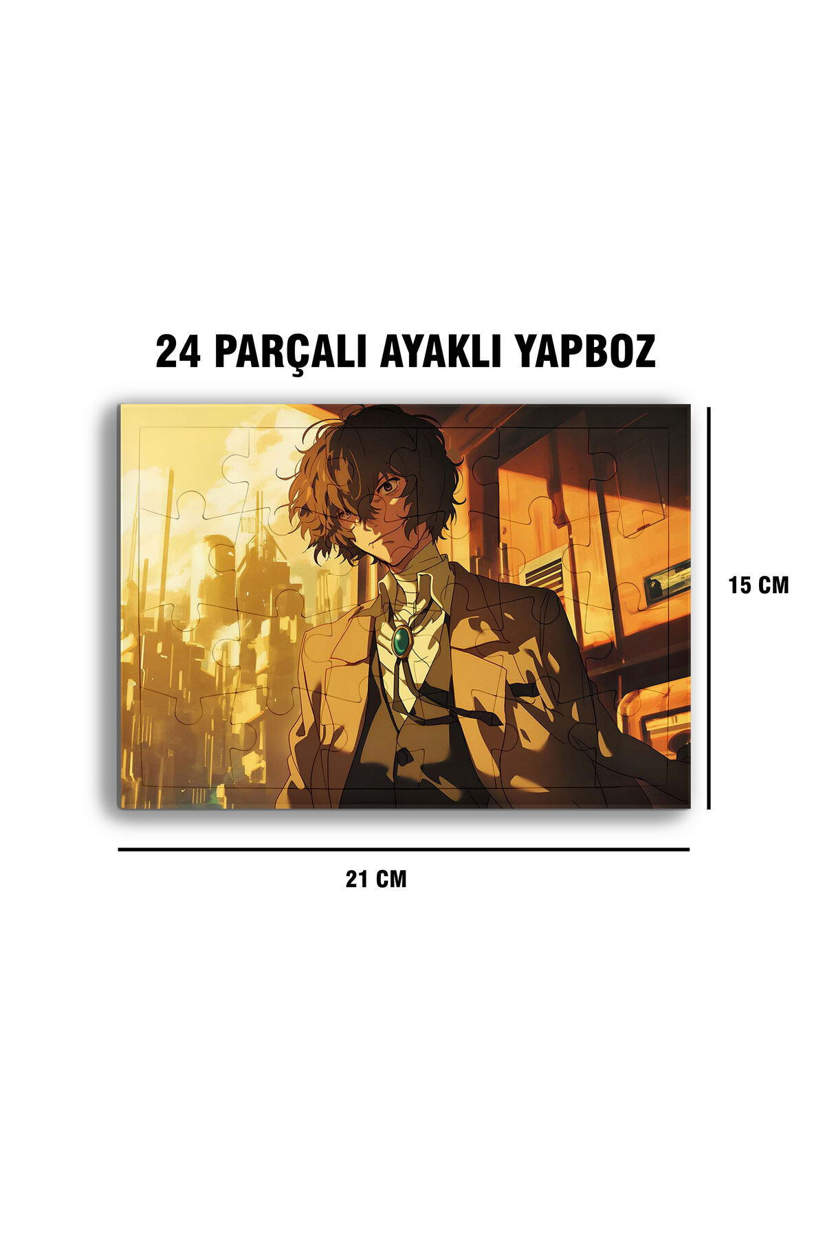 Bungou Stray Dogs Osamu Dazai Çerçeve Puzzle - A5 - 24 parçalı ayaklı yapboz