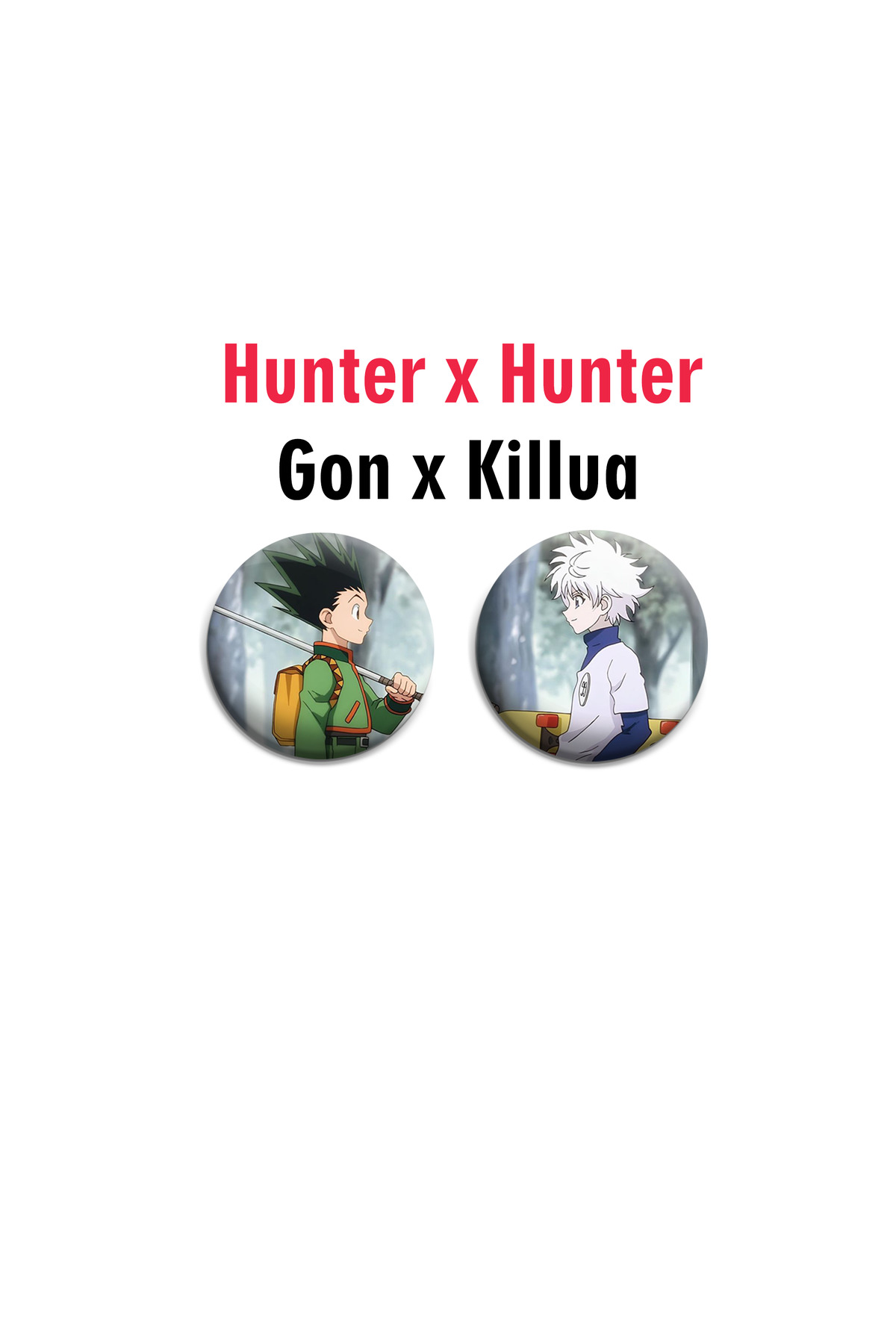 Hunter x Hunter Gon x Killua 2 adet rozet set -İğneli Buton Rozet Seti