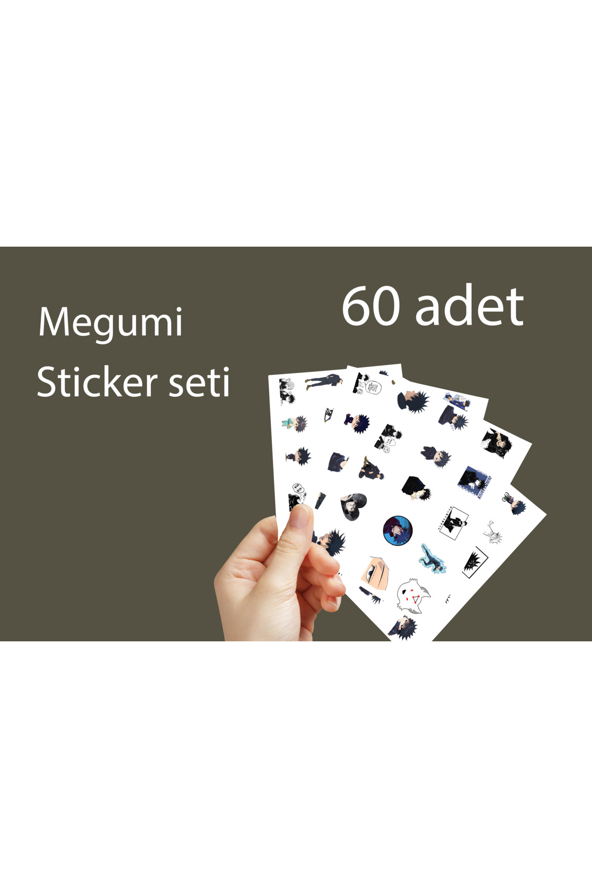 Jujutsu Kaisen Megumi Fushiguro 60 adet sticker seti -2cm - Anime sticker