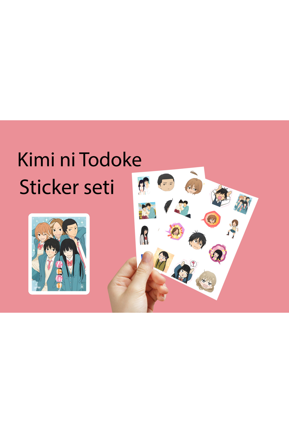 Kimi ni Todoke Sticker Seti 3,5 cm 24 ADET - Anime Sticker Seti