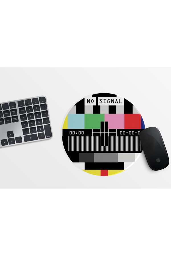 No Signal Yuvarlak Mousepad - 20cm - Mousepad Sinyal yok