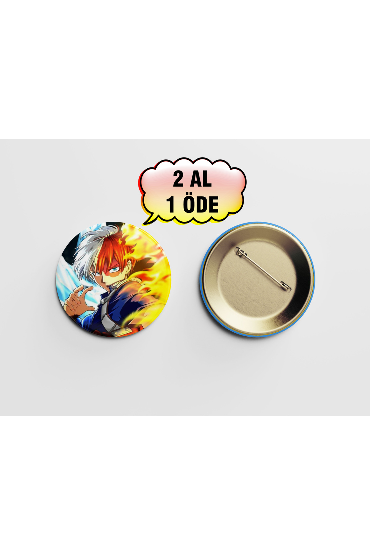 My Hero Academia Shoto Todoroki 1 ADET 44MM BUTON ROZET İĞNELİ - ANİME ROZET
