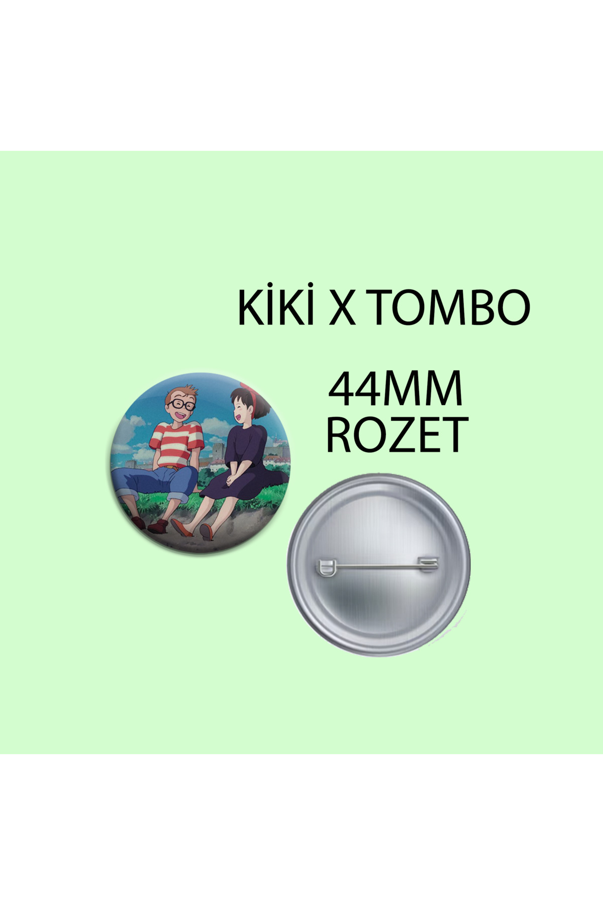 Studio Ghibli Kiki x Tombo 1 adet 44mm buton rozet - anime rozet