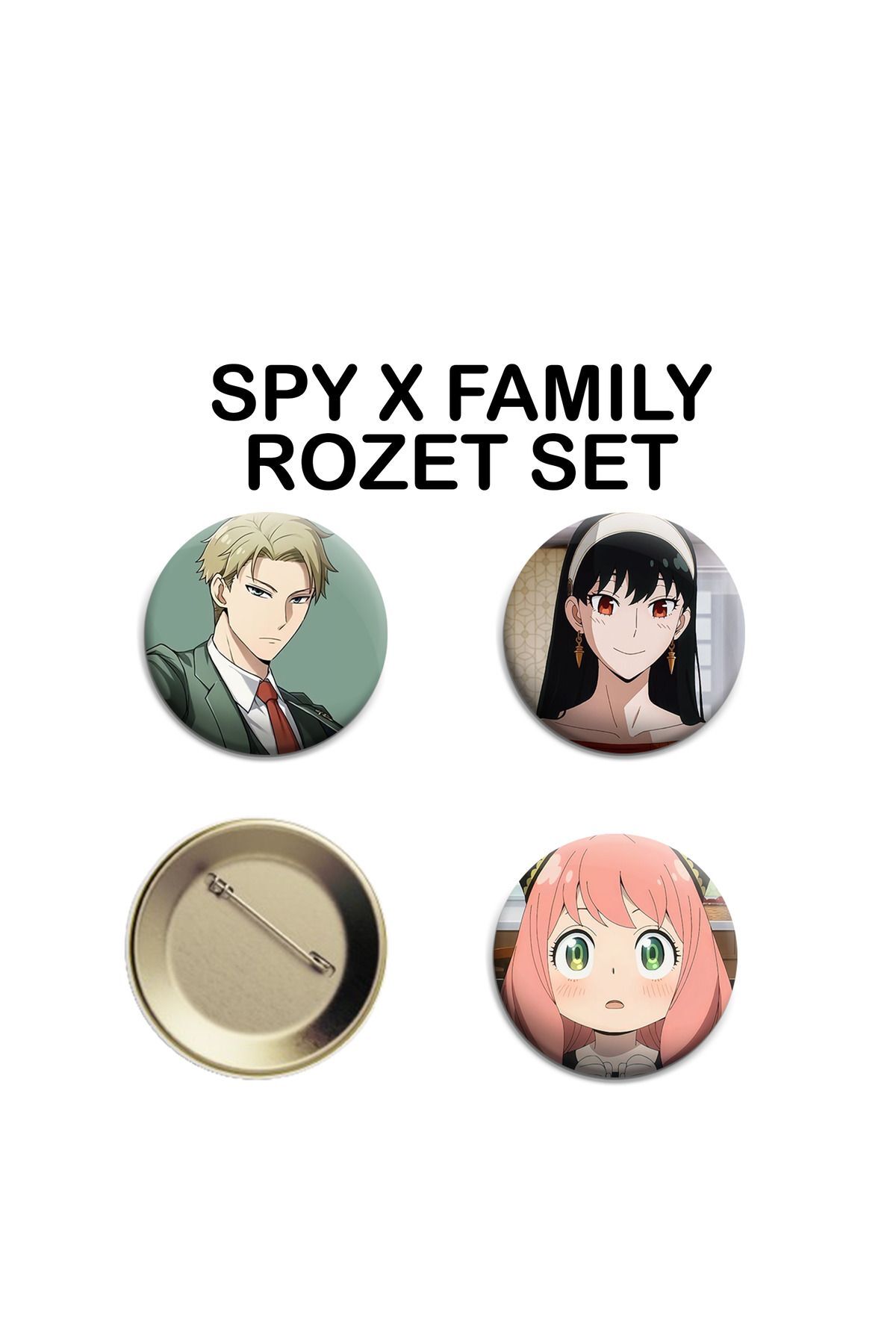 Spy x Family 3 adet rozet set -İğneli Buton Rozet Seti