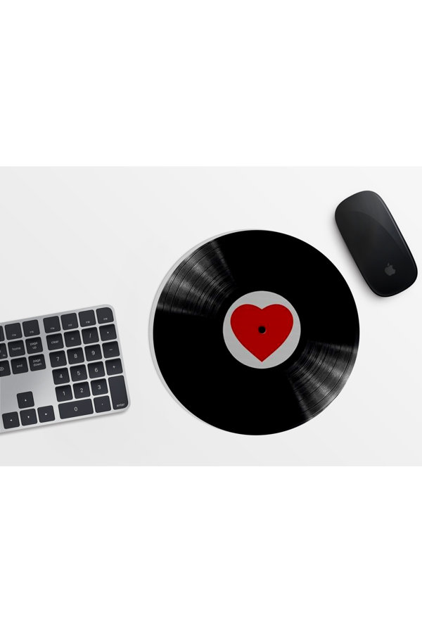 Plak Desenli Yuvarlak Mousepad - 20cm - Y2k - Nostaljik Mousepad