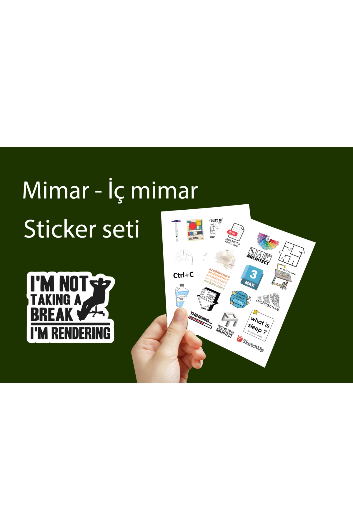 Mimar - İç mimar Sticker Seti adet sticker 3,5 cm - Meslekler sticker