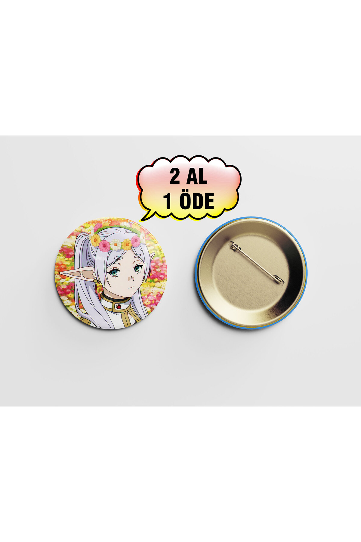 Sousou no frieren 1 adet 44mm Arkası İğneli Buton Rozet - Anime çanta