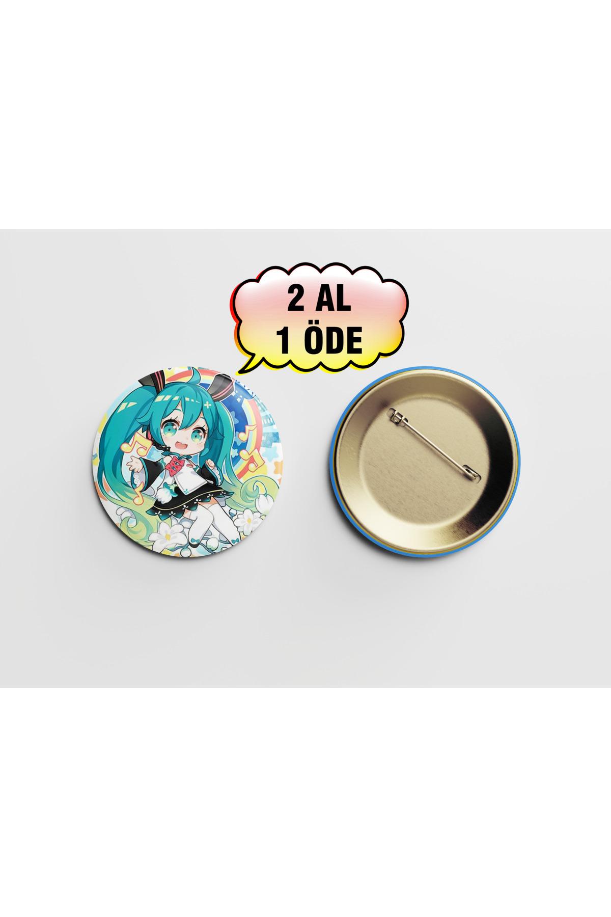 Project Sekai Hatsune Miku 1 adet 44mm Metal İğneli Çanta Rozeti
