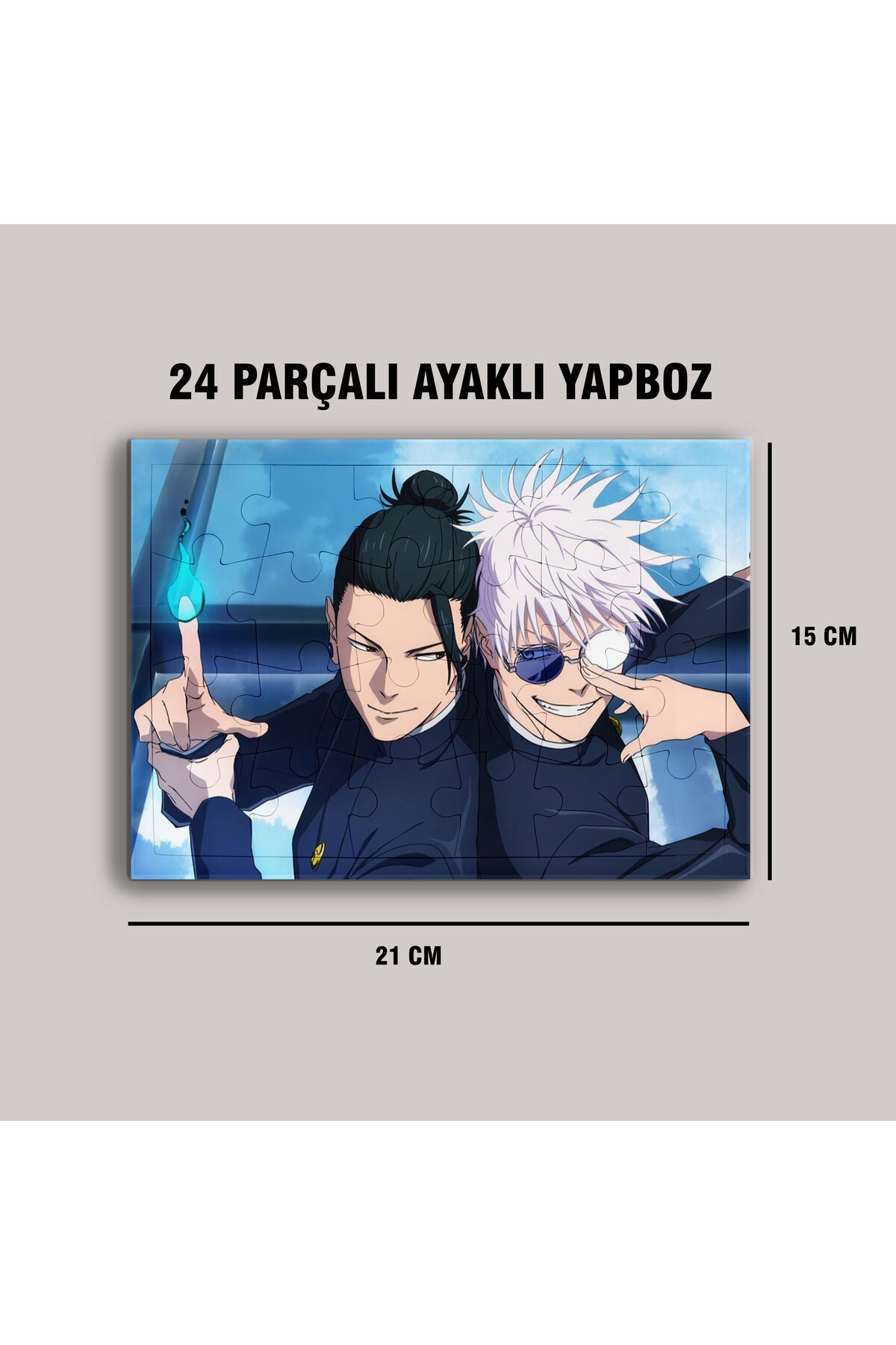 Jujutsu Kaisen Gojo ve Geto Çerçeve Puzzle - A5 - 24 parçalı ayaklı yapboz