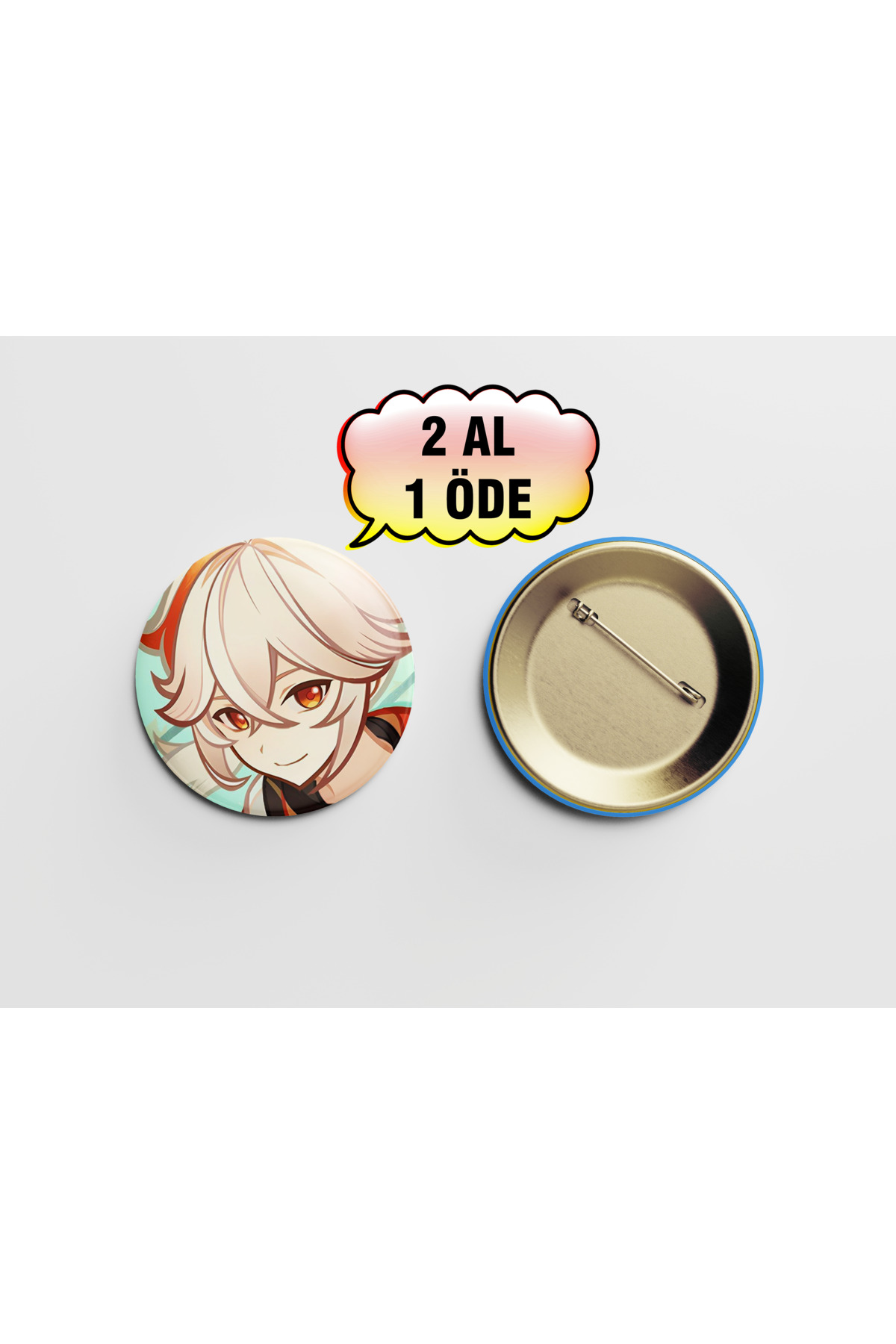 Genshin Kazuha 1 adet 44mm Arkası İğneli Buton Rozet - Anime