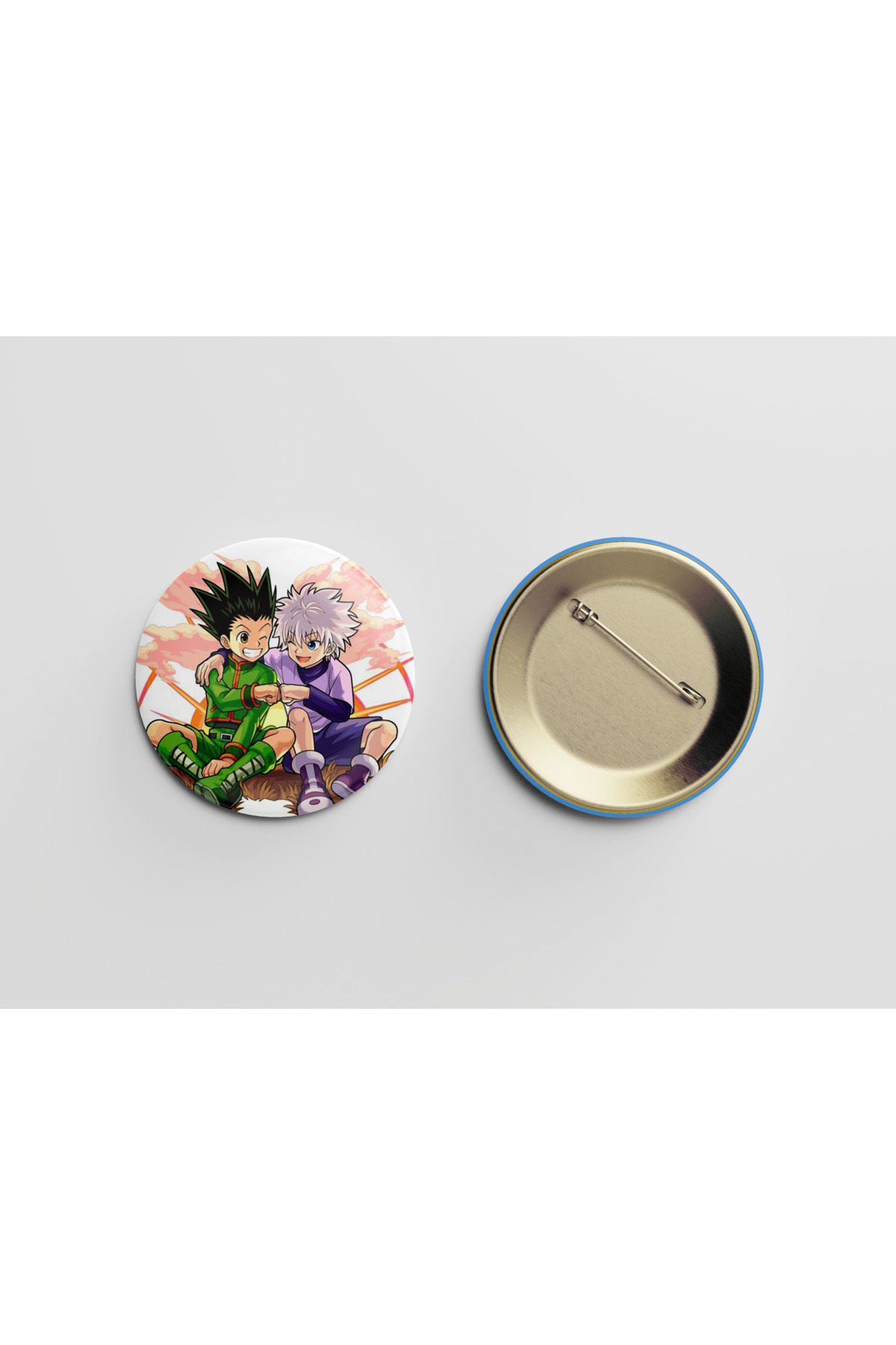 Hunter x Hunter Killua ve Gon 1 adet 44mm buton rozet -anime çanta rozeti