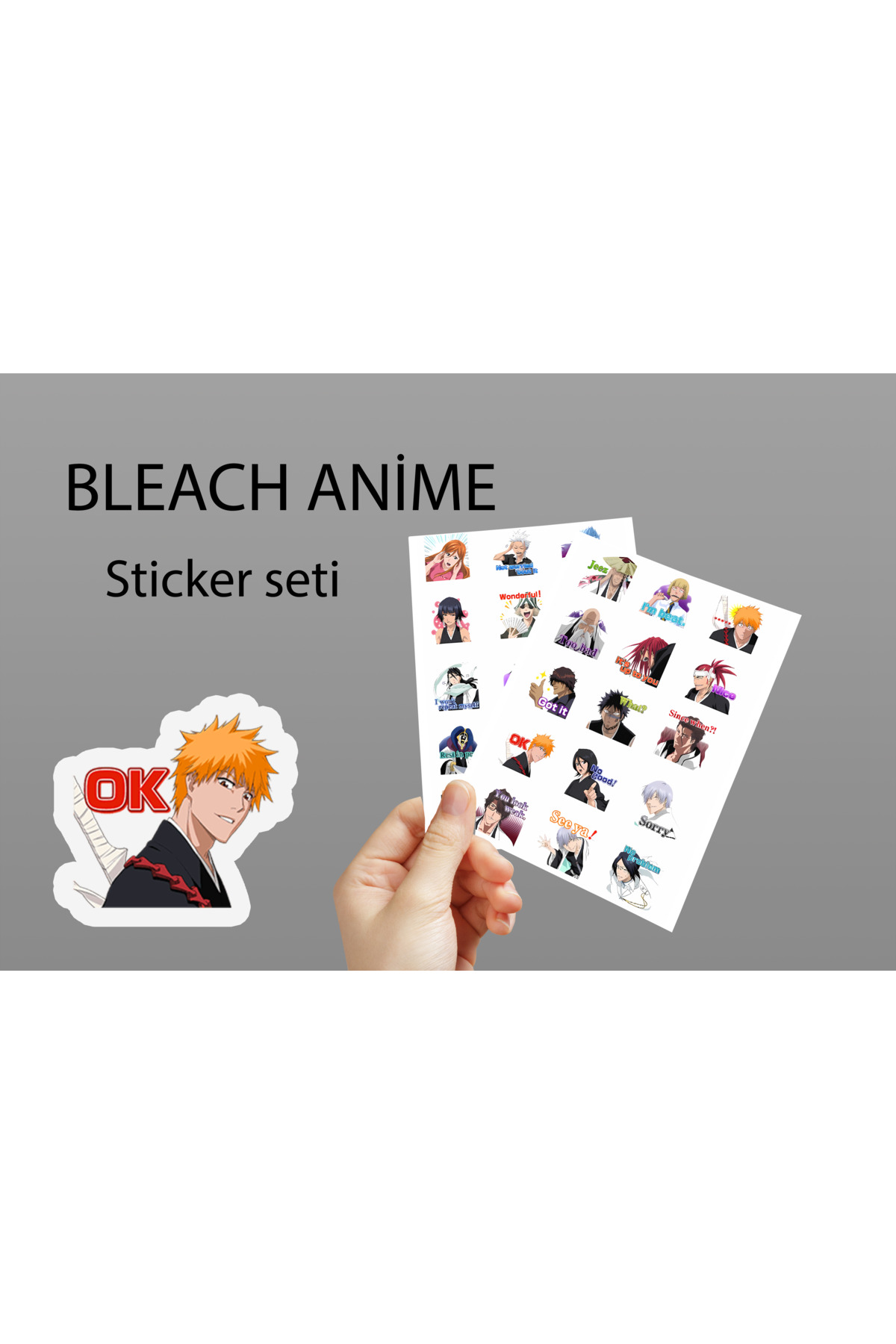 Bleach Sticker Seti adet sticker 3 cm - Anime Sticker seti