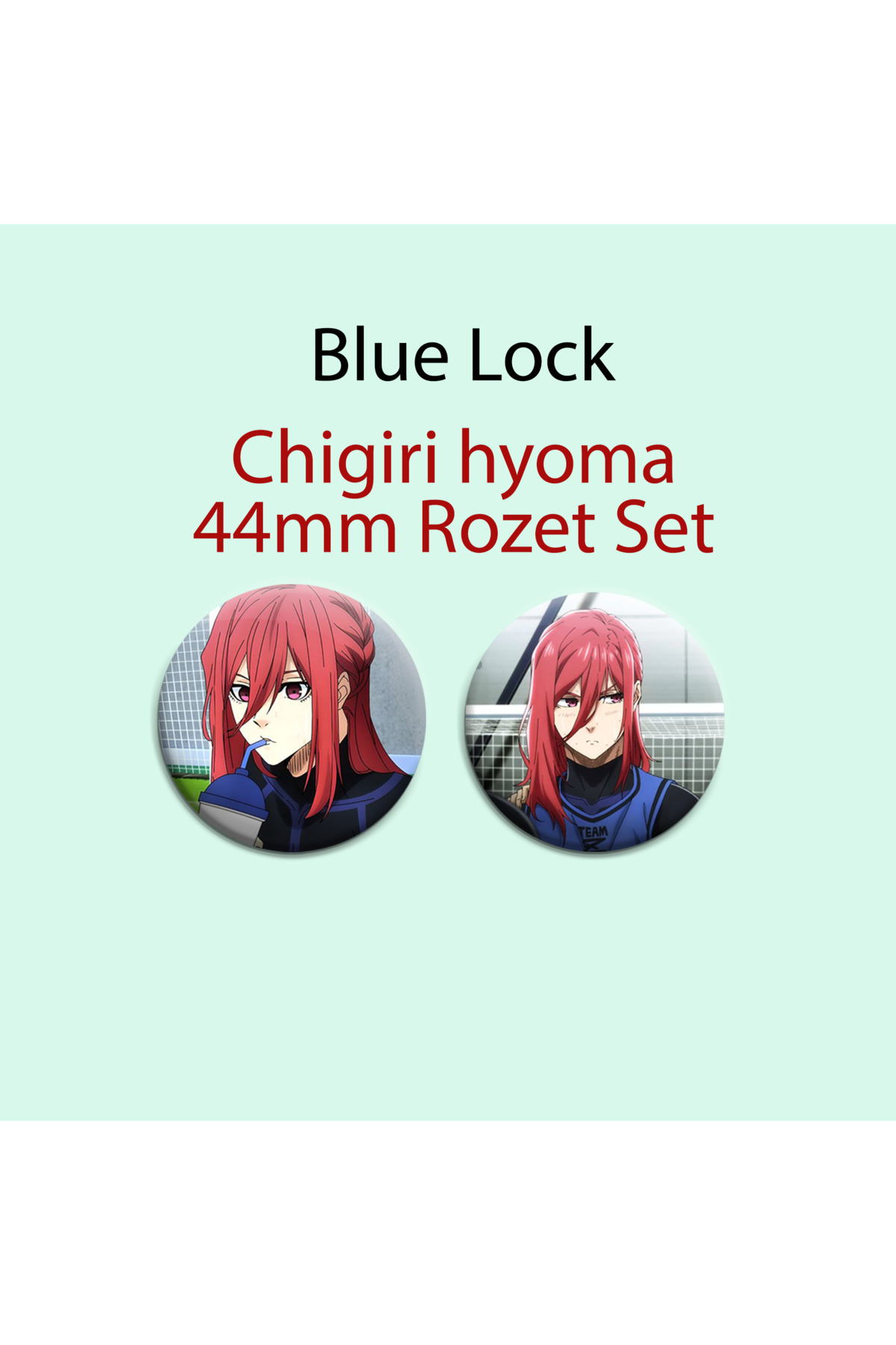 Blue Lock Hyoma Chigiri 2 ADET 44MM Buton rozet- Anime Rozet