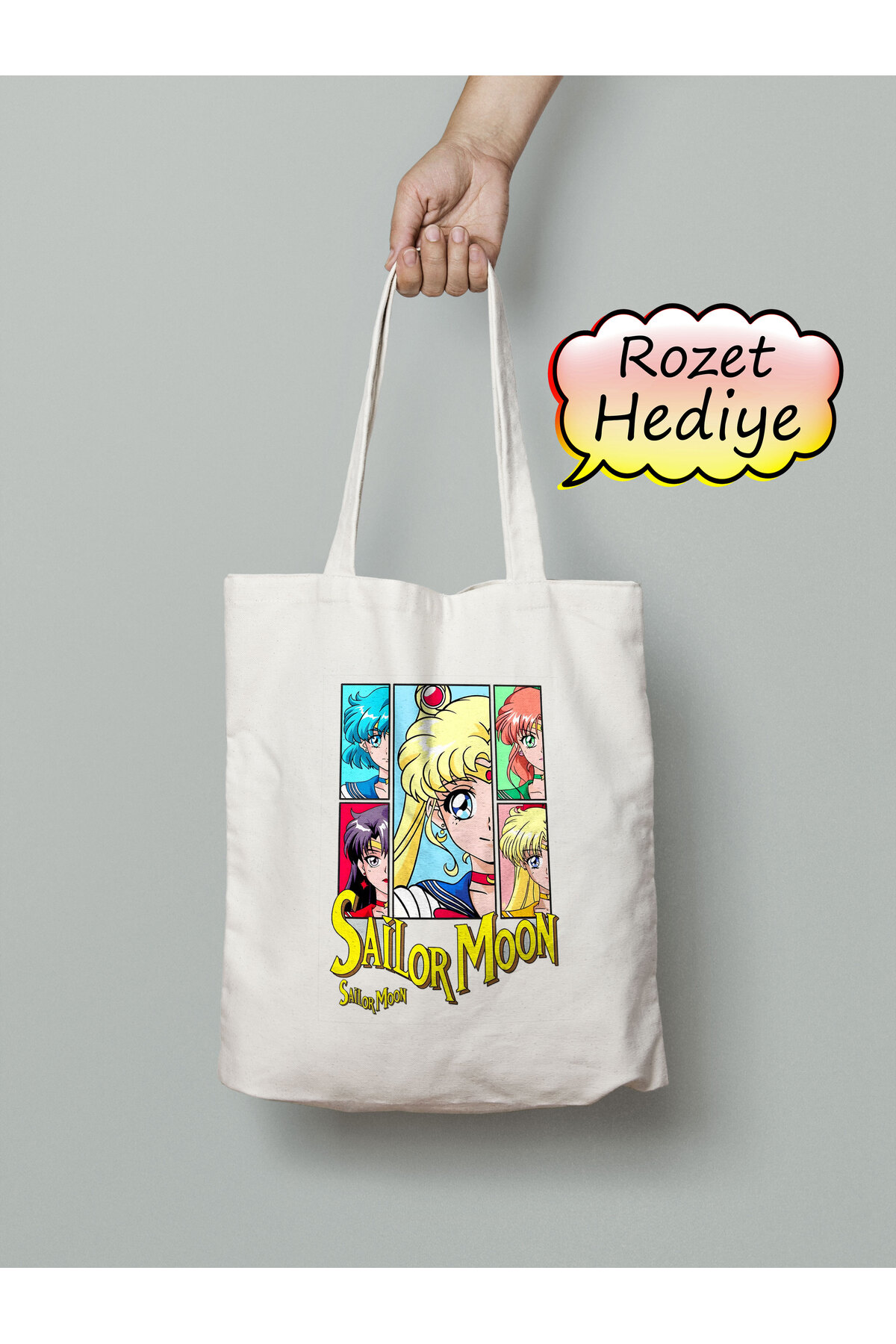 Sailor Moon Ay Savaşçısı Bez Çanta 35x40cm - Anime Çanta - Tote Bag