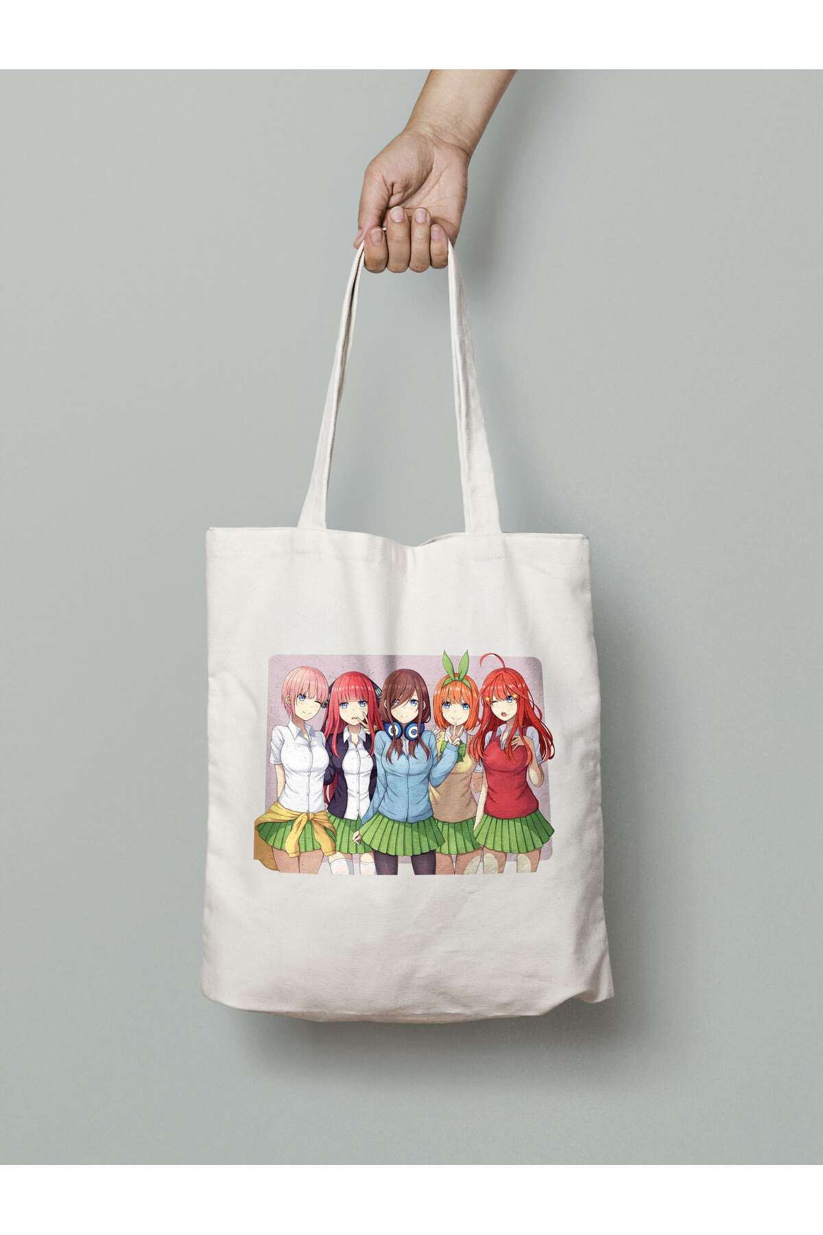 Eşsiz Beşizler Miku Yotsuba Nino İchika İtsuki Bez Çanta 35x40 cm - Tote Bag- Anime Baskılı Çanta