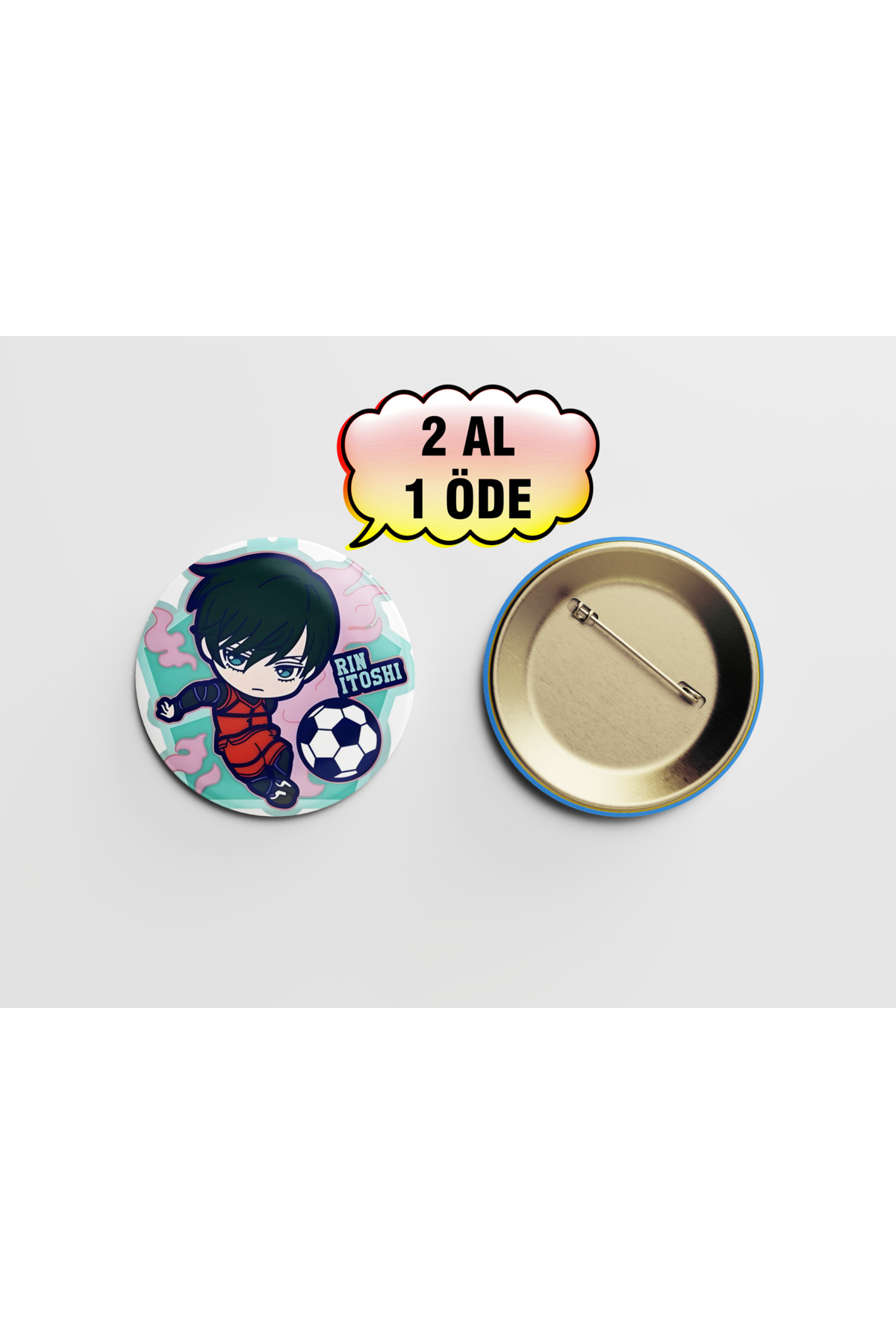 Blue Lock Rin Itoshi 44mm İğneli Buton Rozet- Anime ROZET Çanta Aksesuarı
