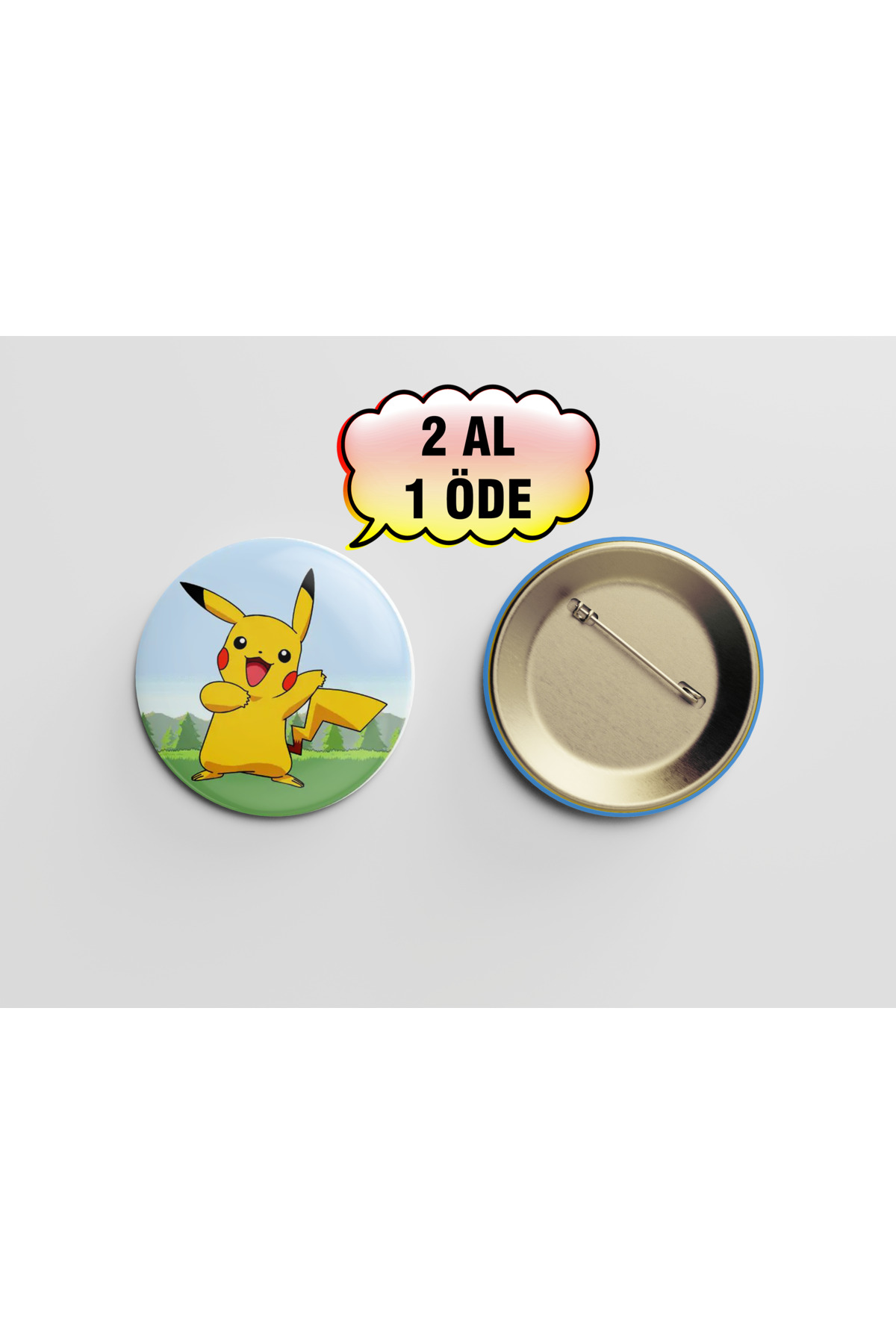 Pokemon Pikachu 44m İğneli Buton Rozet - Anime