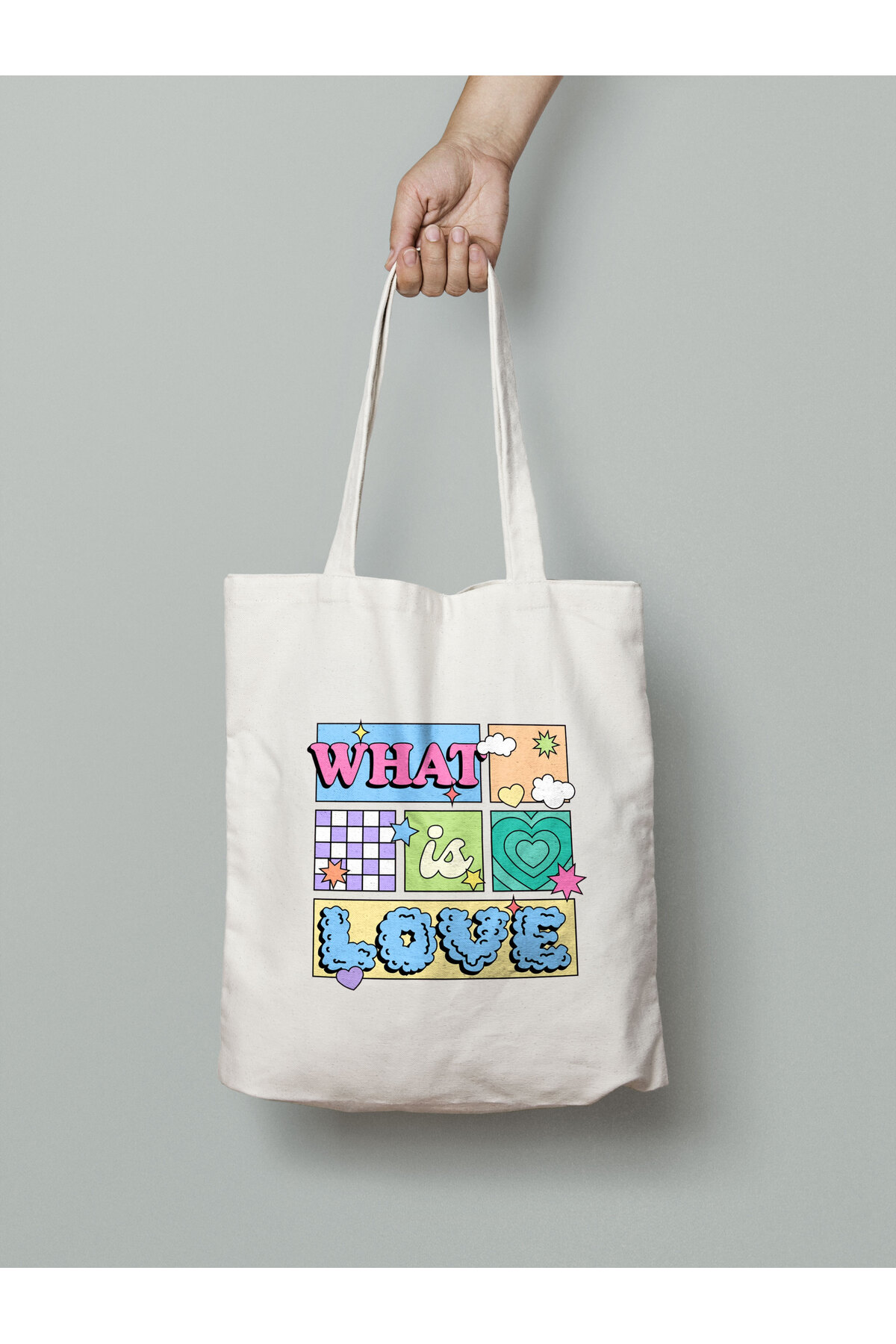 What is Love - Y2k Bez Çanta 35x40cm - Anime Çanta - Tote Bag