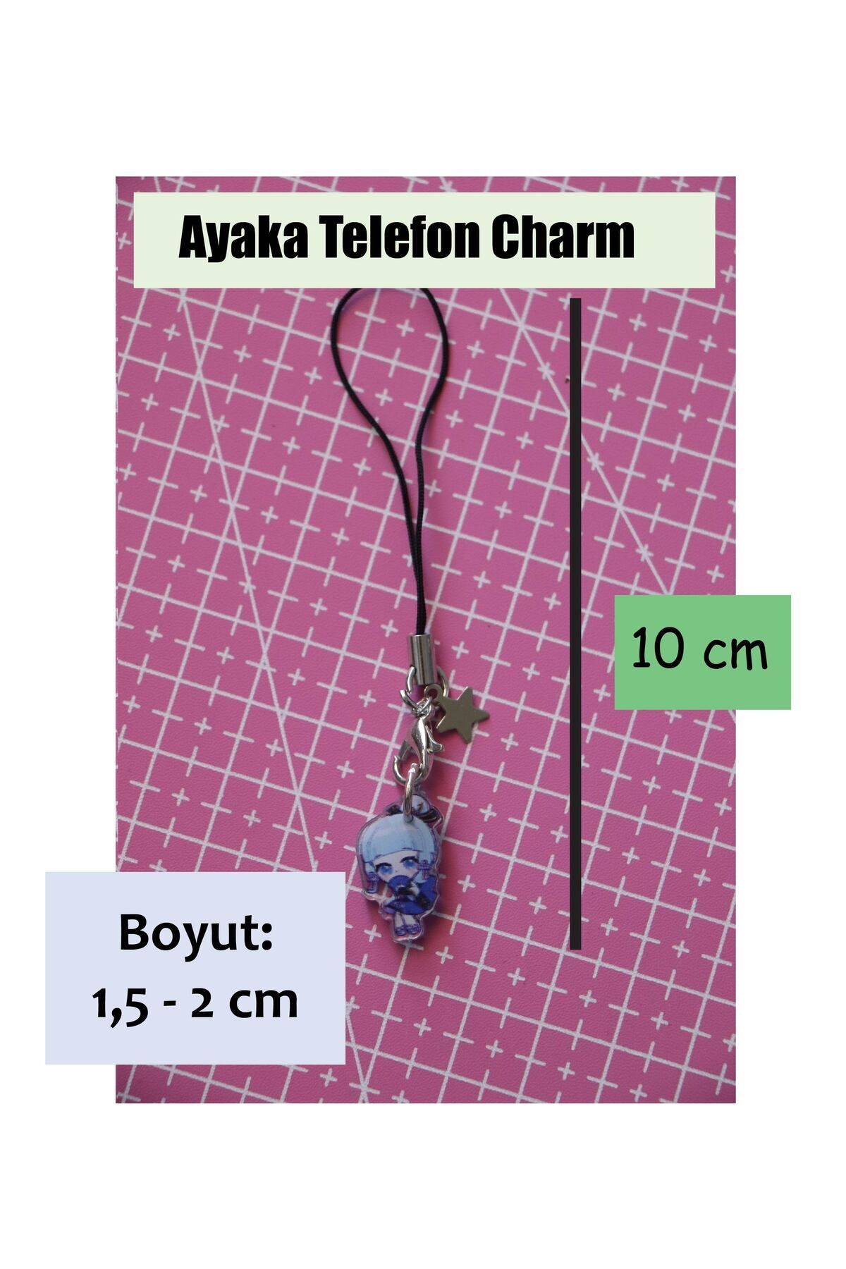 Genshin Ayaka Akrilik Mini Charm - Telefon Aksesuarı Anime