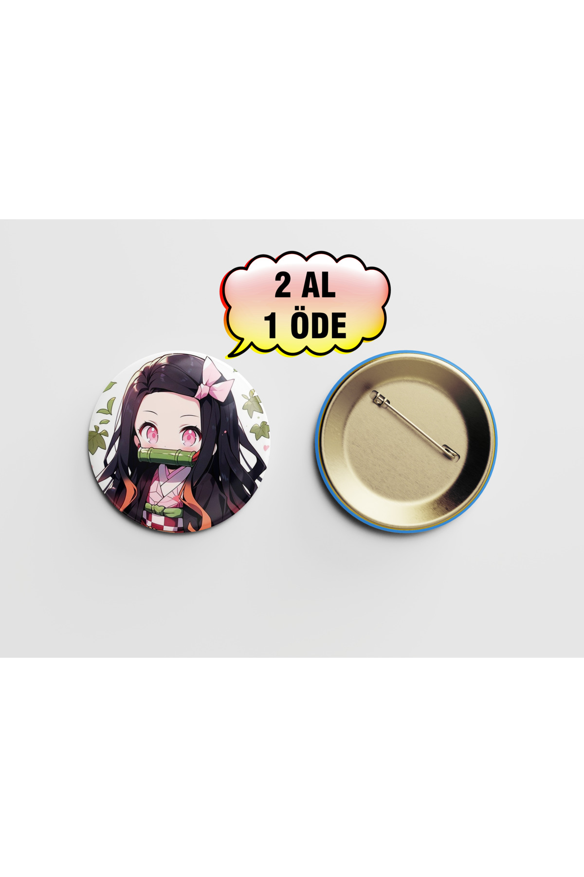 Demon Slayer Nezuko Kamado 1 adet 44mm buton rozet