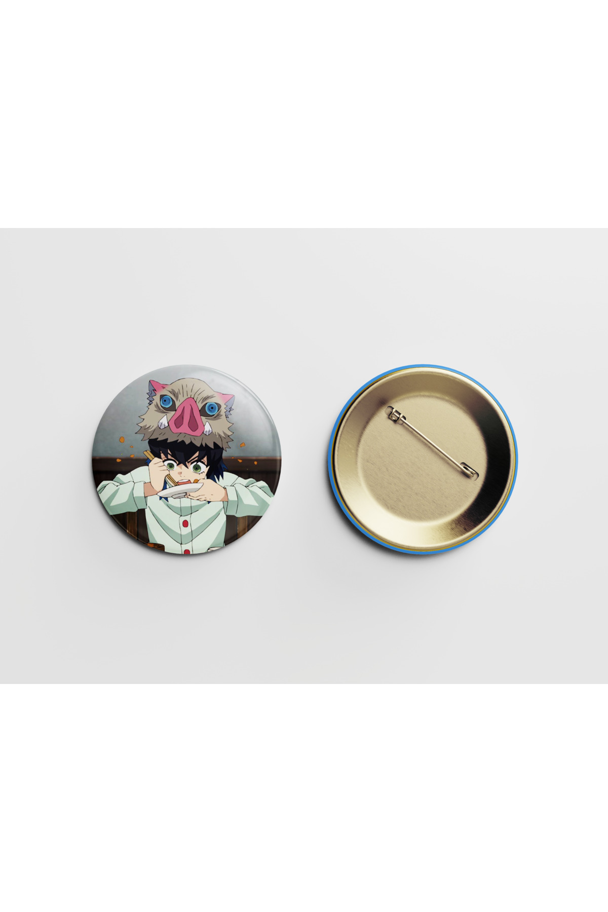 Demon Slayer Inosuke Hashibira 1 adet 44mm Arkası İğneli Buton Rozet - Anime