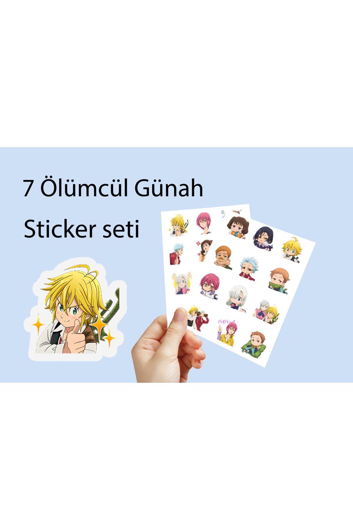 7 Ölümcül Günah - 7 Deadly Sins 3,5cm 24 Adet Anime Sticker