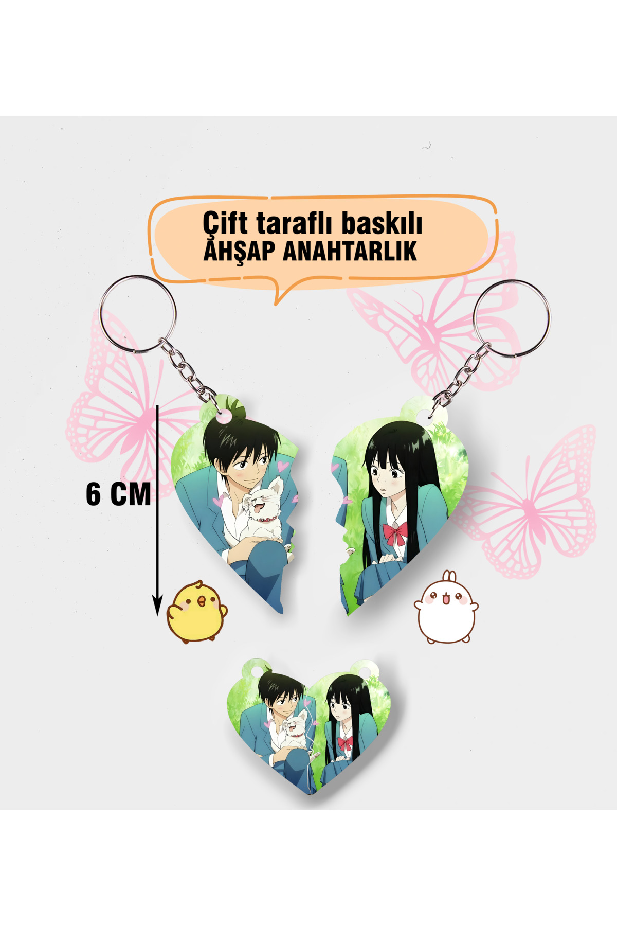 Kimi ni Todoke Kalpli Çift Anahtarlığı - İkili anahtarlık - Anime anahtarlık