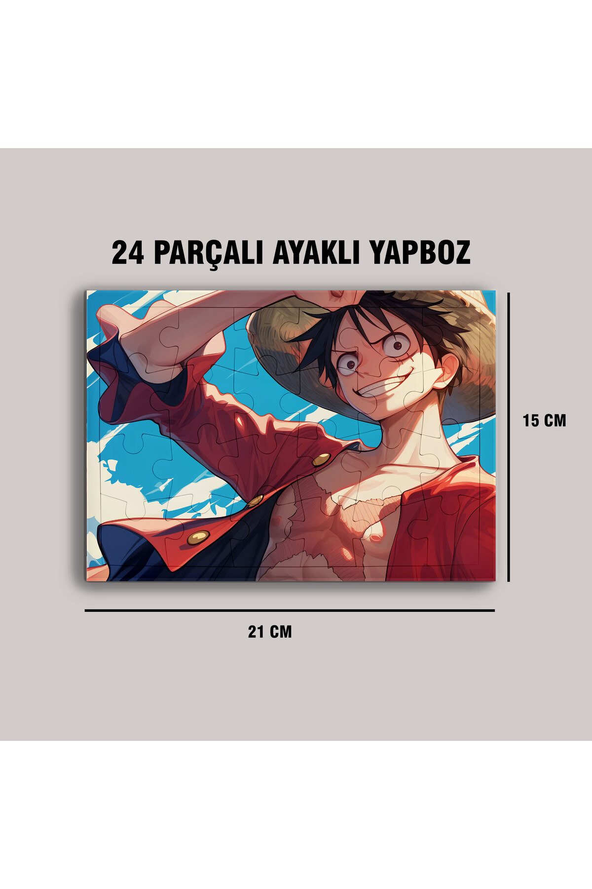 One Piece Monkey D. Luffy Çerçeve Puzzle - A5 - 24 parçalı ayaklı yapboz