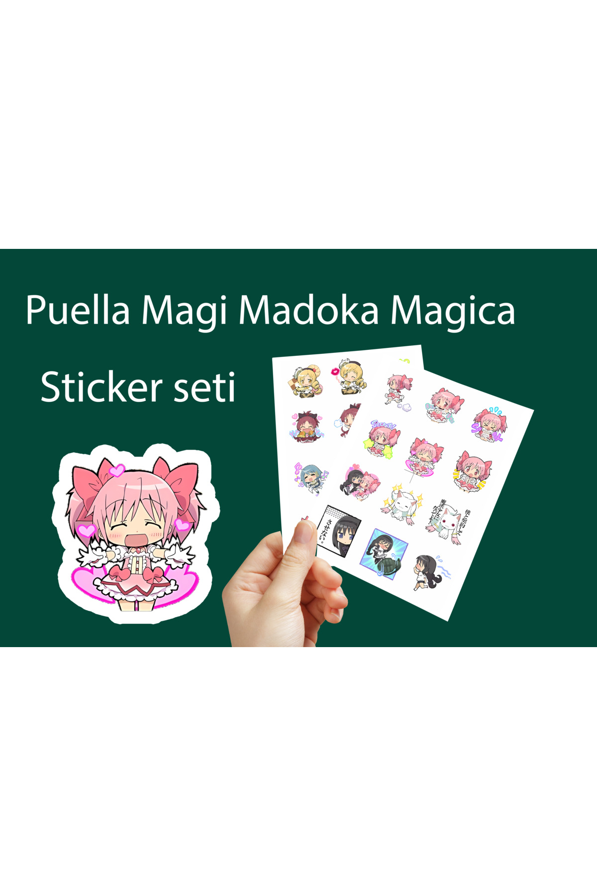 Puella Magi Madoka Magica Sticker Seti adet sticker 3,5 cm - Anime Sticker seti